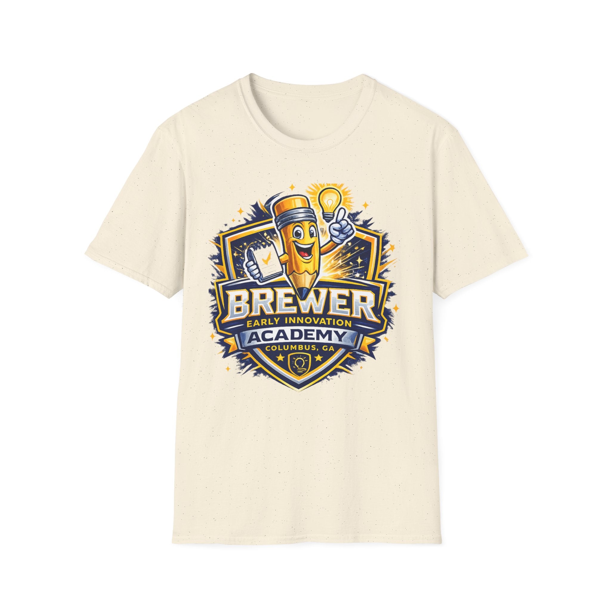Brewer Early Innovation Academy T-Shirt | Columbus GA School Spirit Tee | BEIA Pencil Mascot Graphic Tee