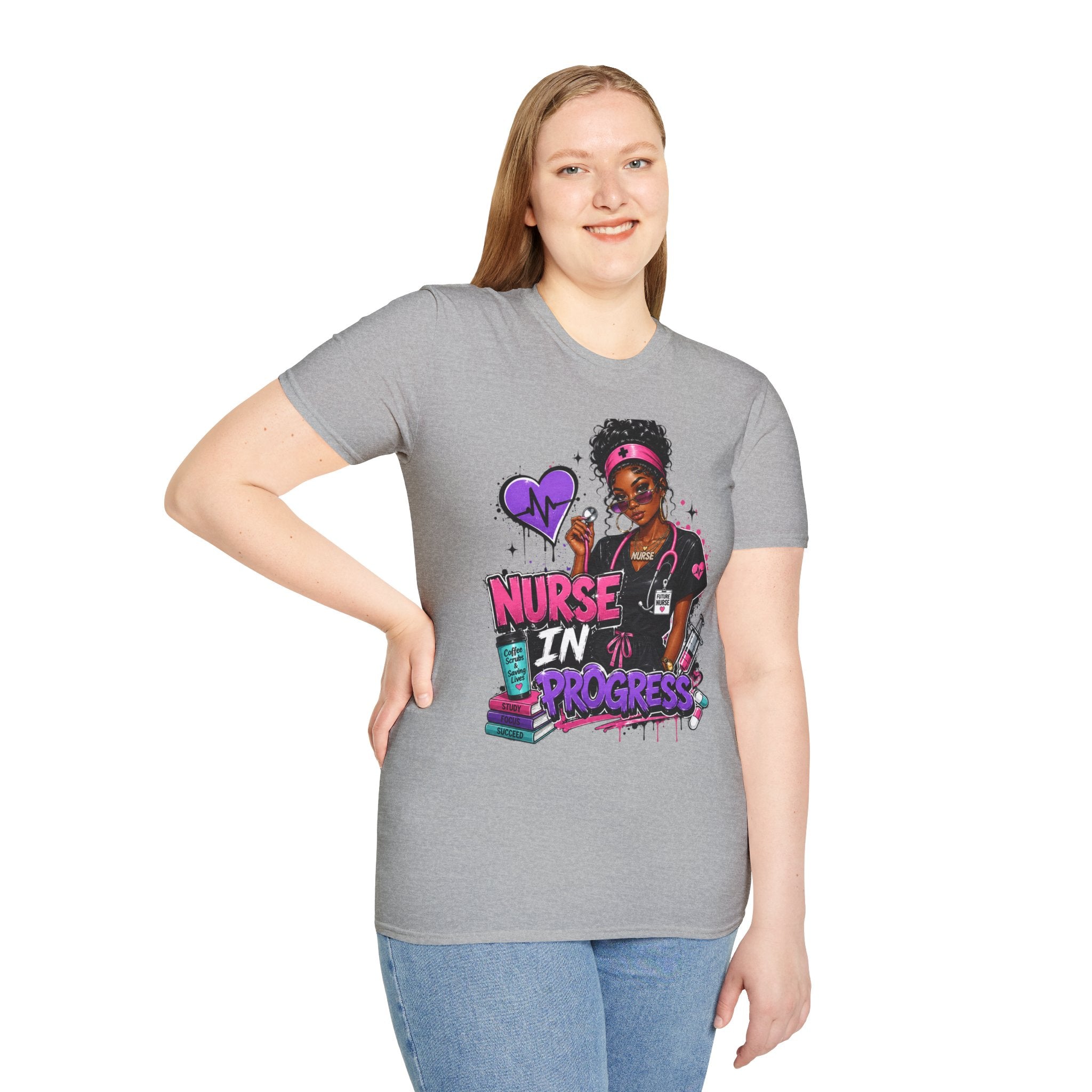 Nurse In Progress T-Shirt | Future Nurse Gift | Black Girl Nurse Graphic Tee