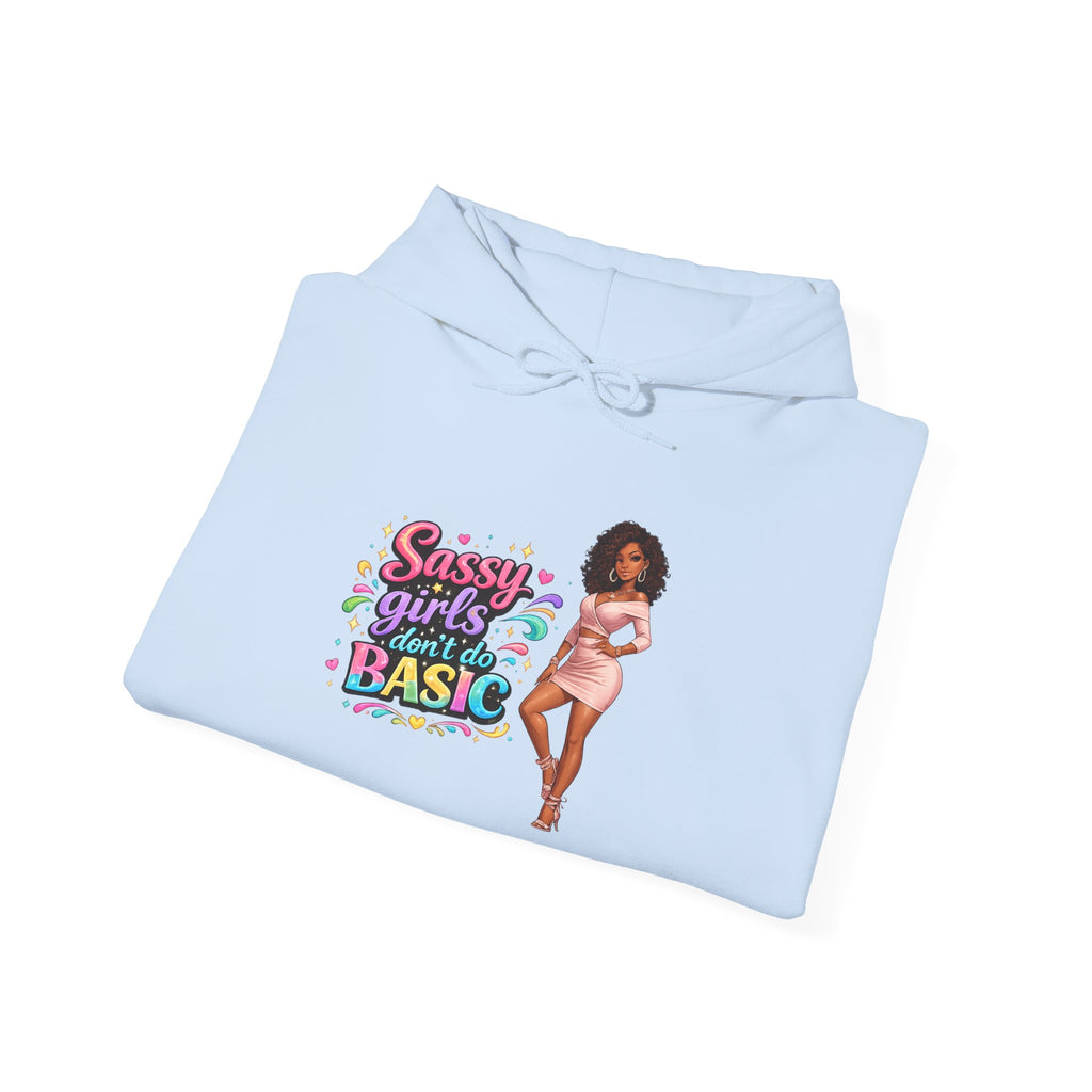 Sassy Girl Isn’t Basic Hoodie – Cute Afro Girl Graphic Sweatshirt
