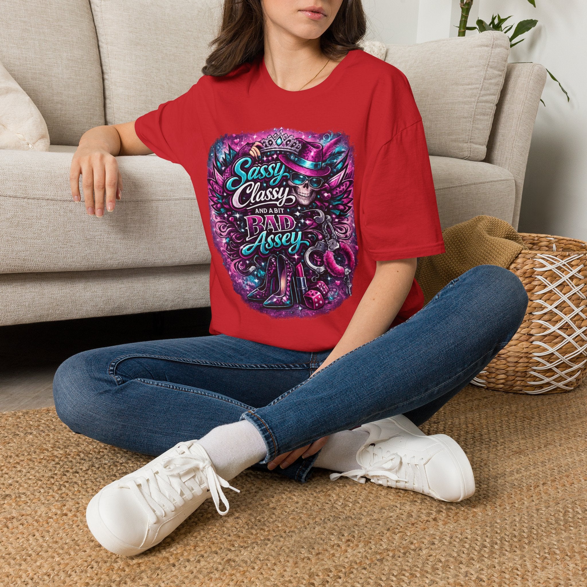 Sassy Classy And A Bit Bad Assey T-Shirt | Skeleton Queen Women's Graphic Tee