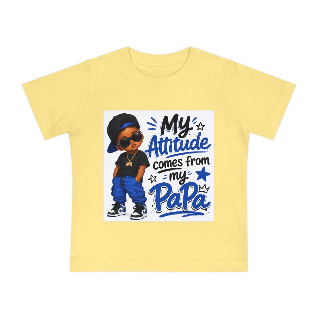 Baby T-Shirt “My Attitude Comes From My Papa” — Cute Papa-Inspired Infant Tee