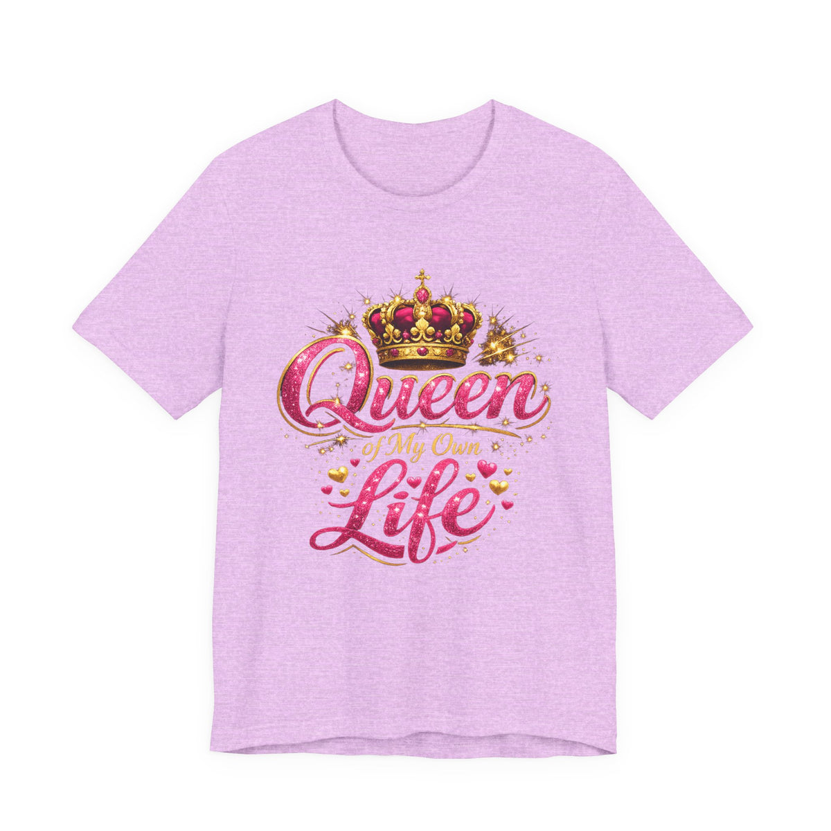 Queen of My Own Life T-Shirt | Crown Glitter Graphic Tee for Women