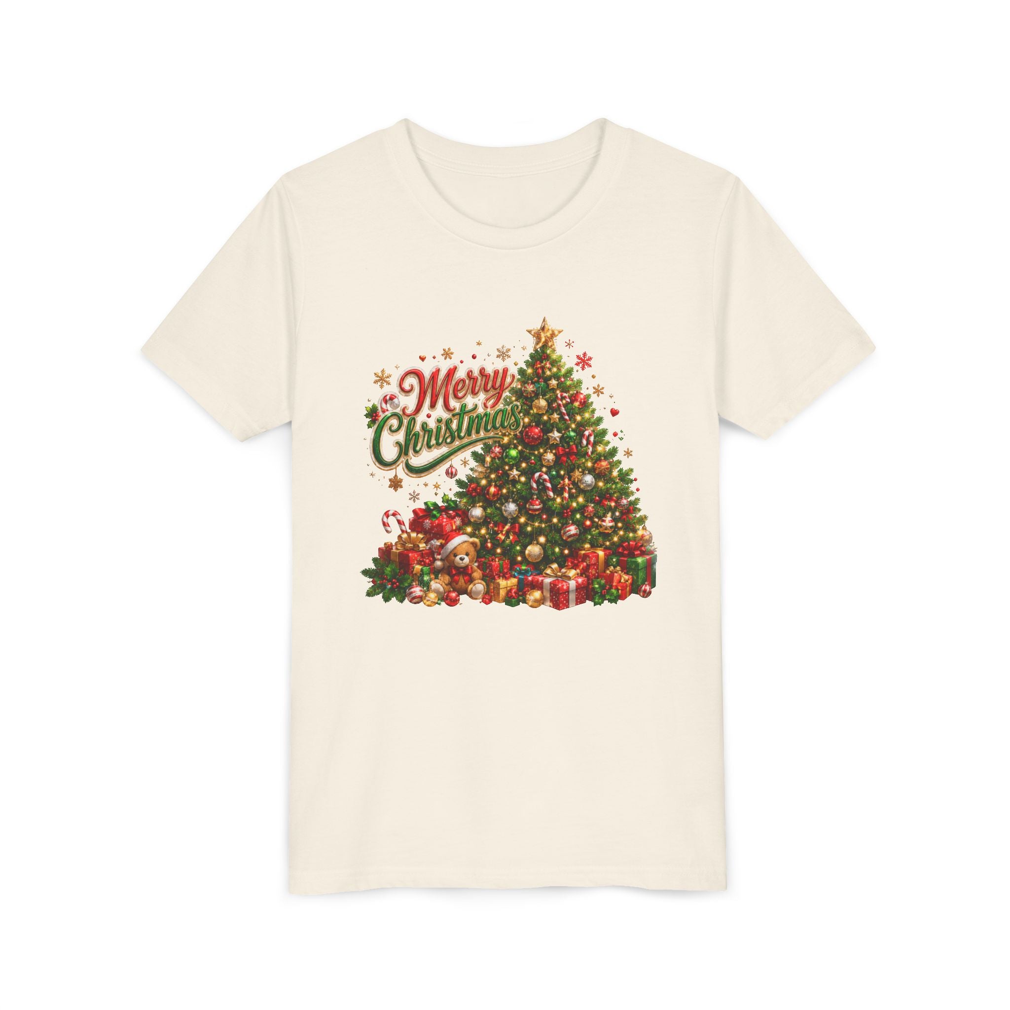 Merry Christmas Tree Shirt – Classic Holiday Tee | Christmas Gift for Kids and Famil