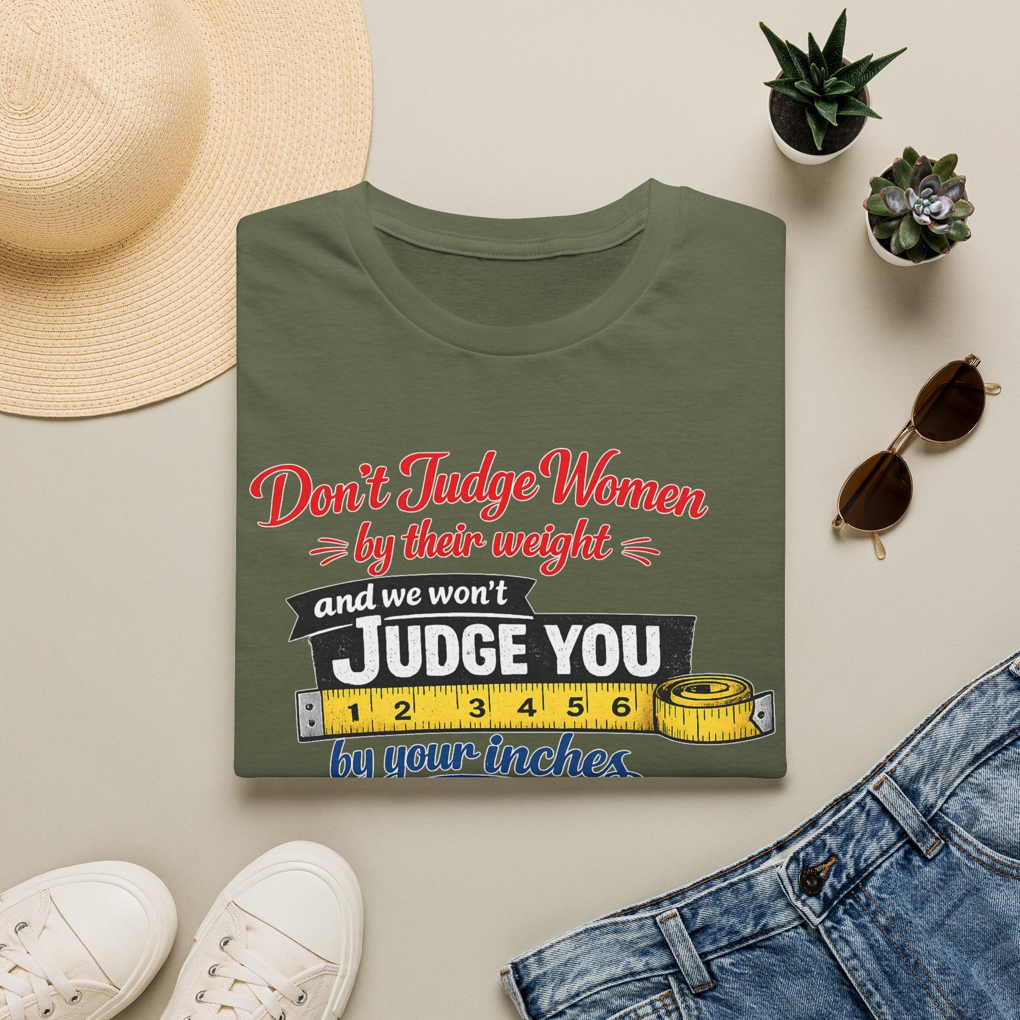Don't Judge Women By Their Weight T-Shirt | Funny Body Positivity Tee | Bold Statement Graphic Tee