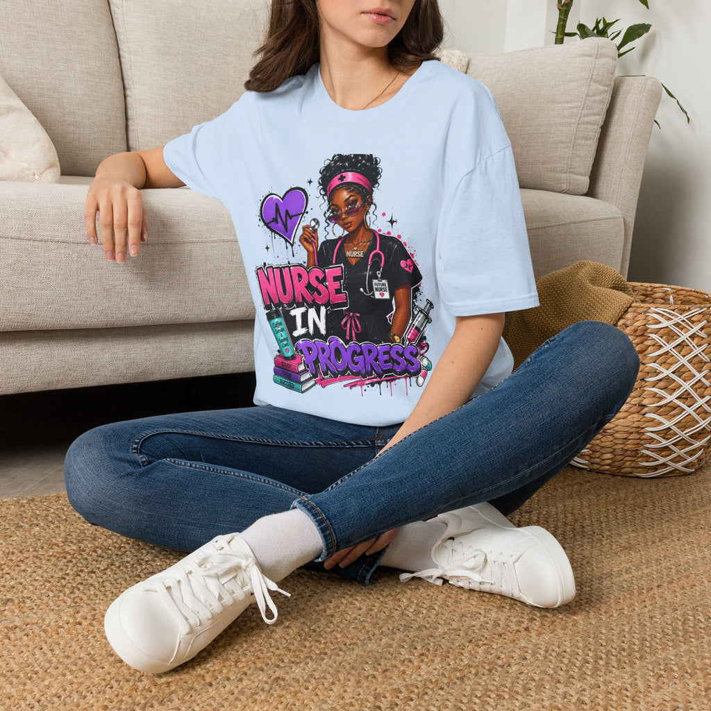 Nurse In Progress T-Shirt | Future Nurse Gift | Black Girl Nurse Graphic Tee