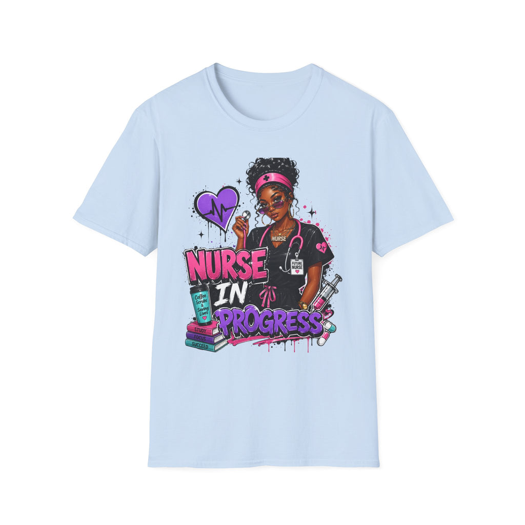 Nurse In Progress T-Shirt | Future Nurse Gift | Black Girl Nurse Graphic Tee