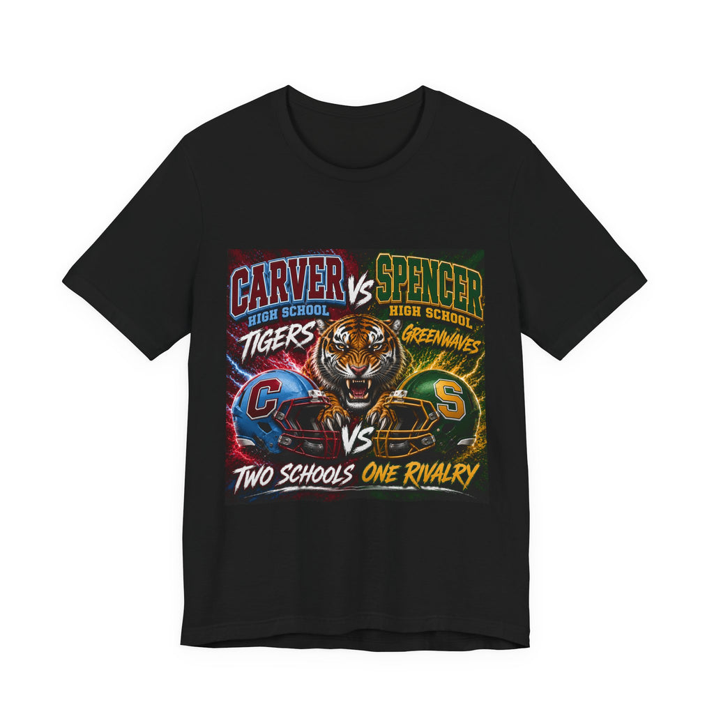 Carver vs Spencer High School Rivalry T-Shirt | Tigers vs Greenwaves Two Schools One Rivalry Tee