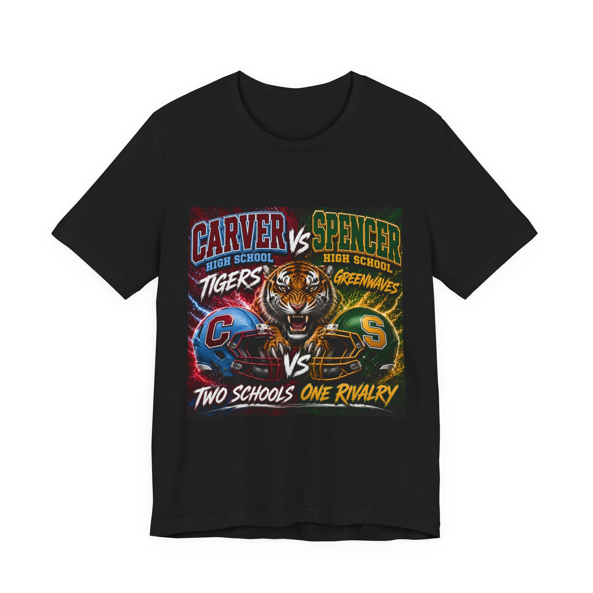 Carver vs Spencer High School Rivalry T-Shirt | Tigers vs Greenwaves Two Schools One Rivalry Tee