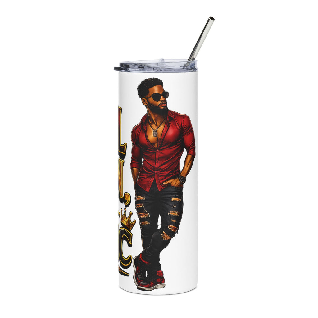 Real Man, Not Basic Tumbler | King Crown 20oz Insulated Cup