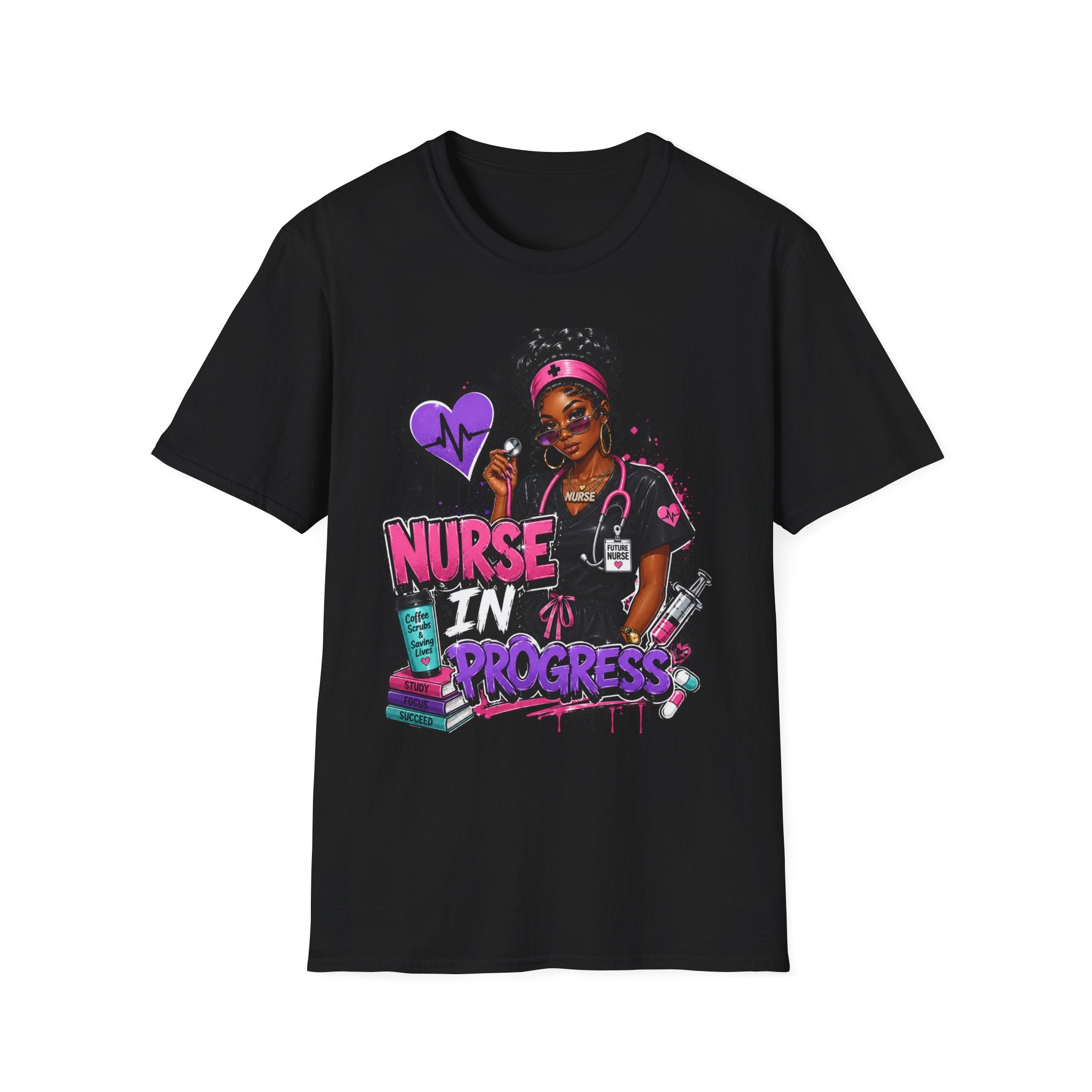 Nurse In Progress T-Shirt | Future Nurse Gift | Black Girl Nurse Graphic Tee
