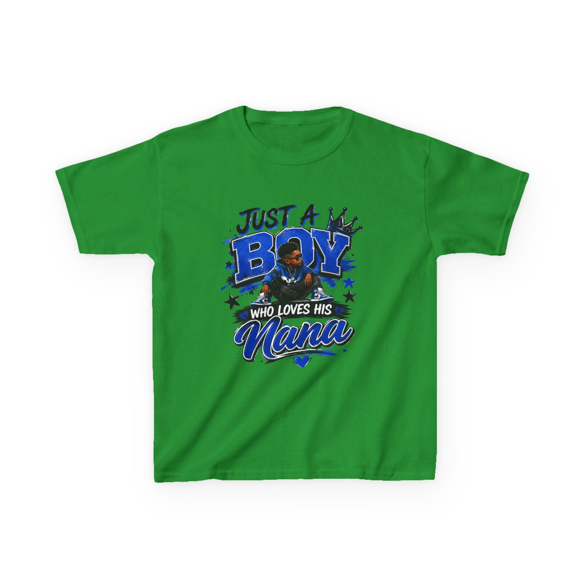 Just a Boy Who Loves His Nana T-Shirt | Hip Hop Kids Graphic Tee | Nana Gift Shirt for Boys