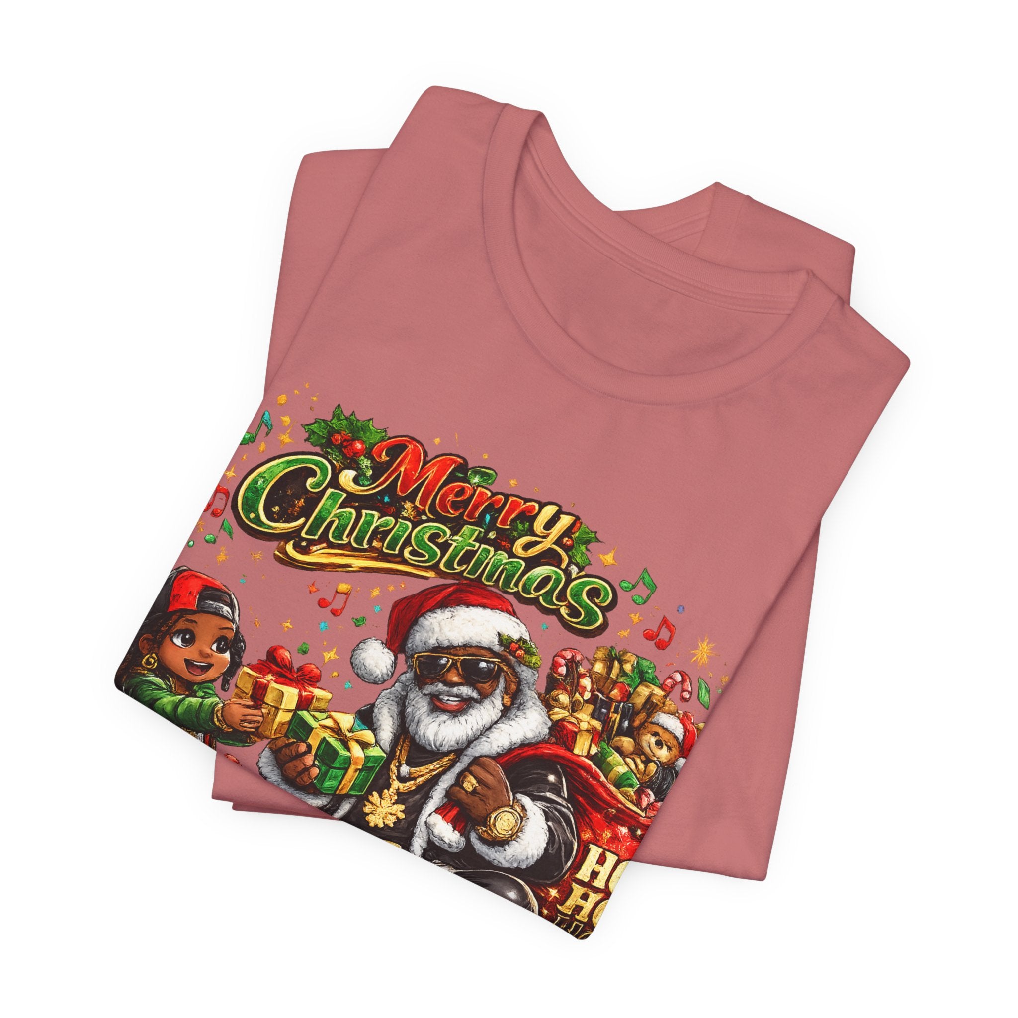 Black Santa Merry Christmas Shirt – Hip Hop Santa Gift Tee | Melanin Family Holiday Shirt