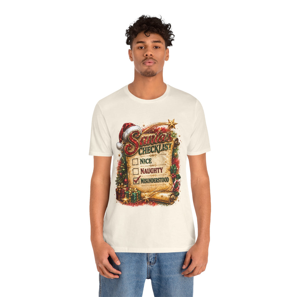 Santa's Checklist: Misunderstood – Funny Christmas T-Shirt