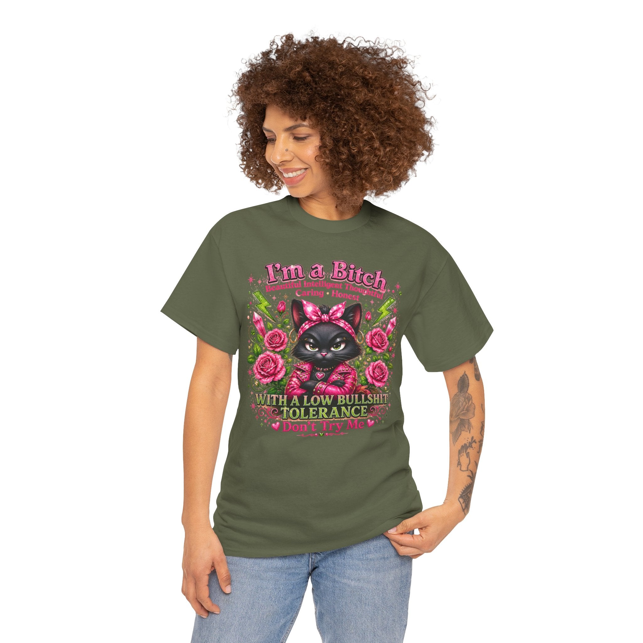 I'm a B.I.T.C.H. Sassy Cat Shirt – Beautiful Intelligent Thoughtful Caring Honest | Funny Attitude Tee