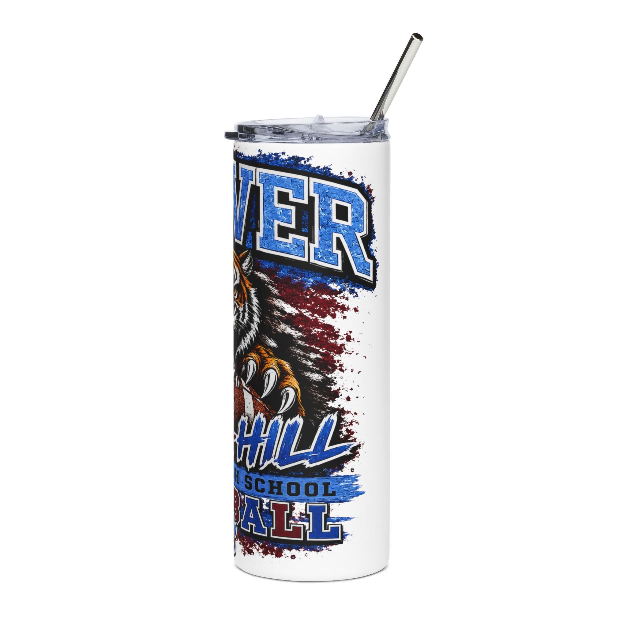 Carver High School Football Skinny Tumbler | Tigers Spirit Insulated Cup with Straw