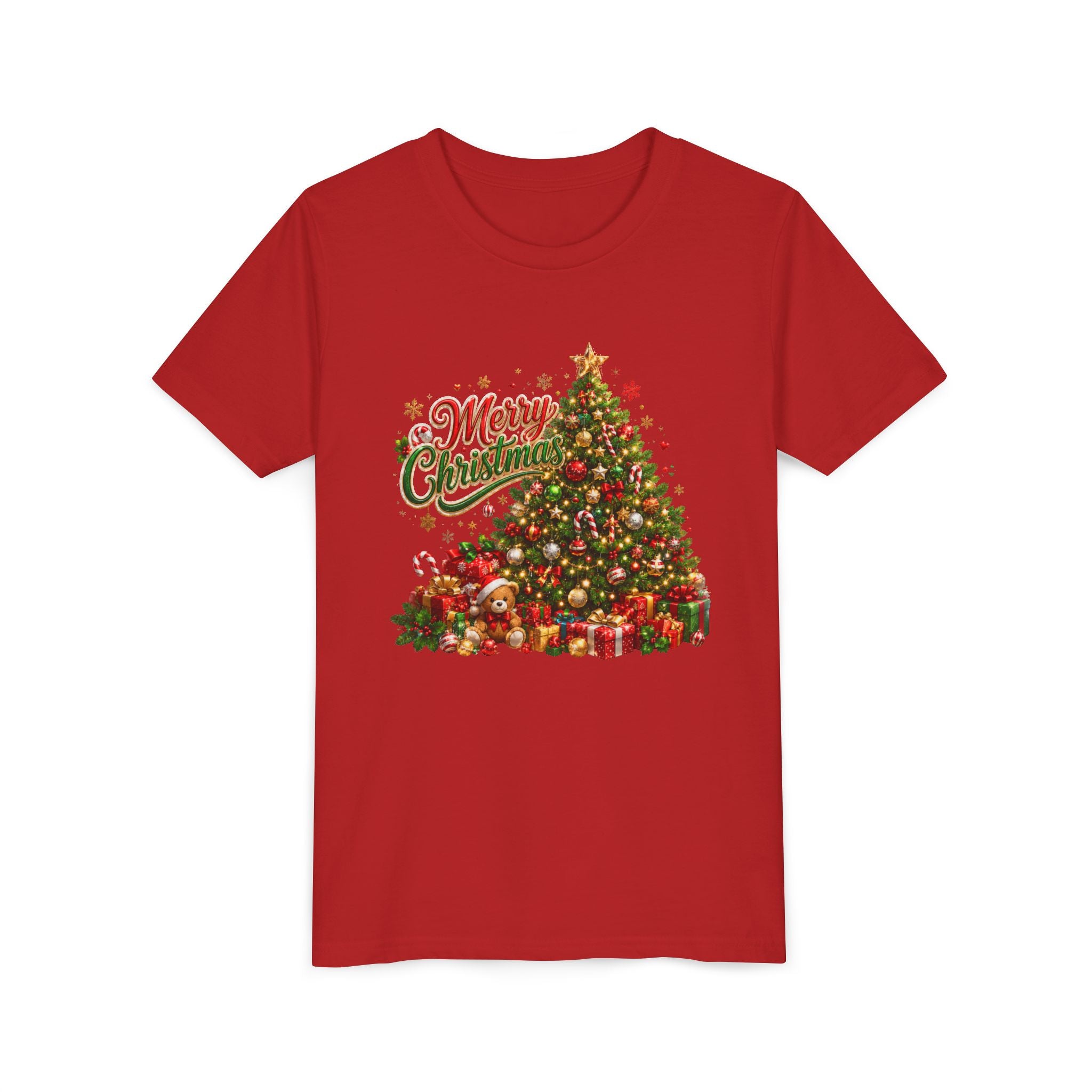 Merry Christmas Tree Shirt – Classic Holiday Tee | Christmas Gift for Kids and Famil