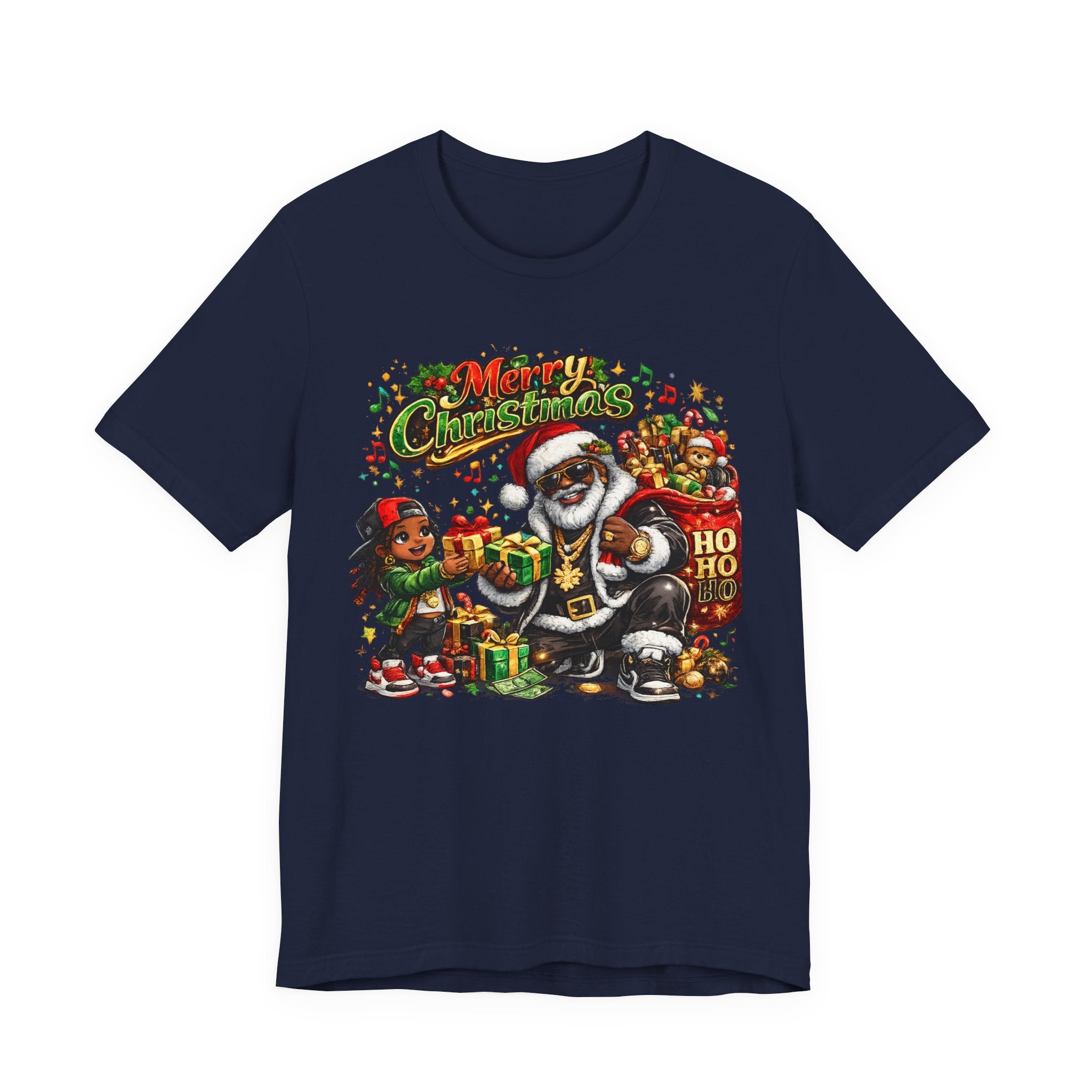 Black Santa Merry Christmas Shirt – Hip Hop Santa Gift Tee | Melanin Family Holiday Shirt