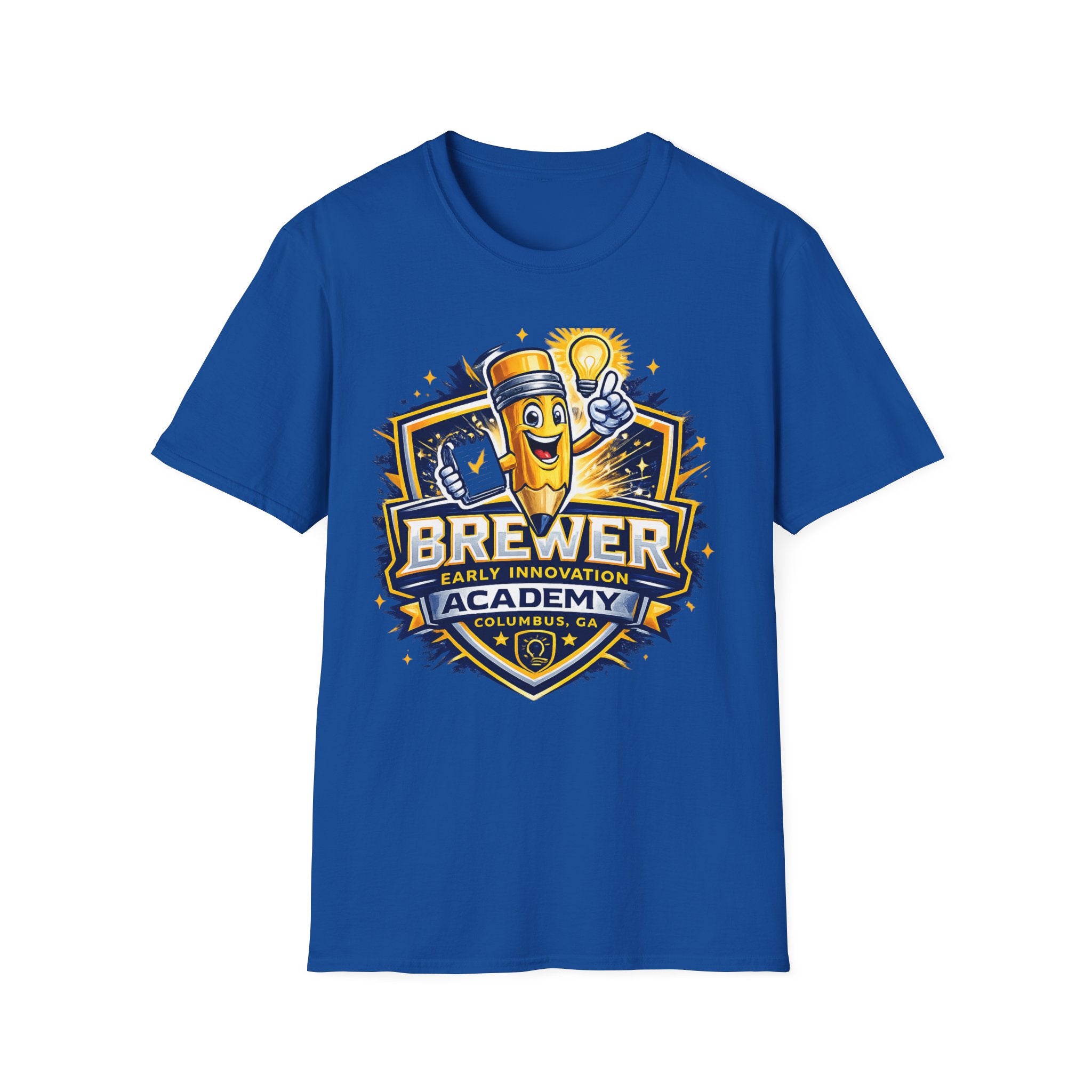 Brewer Early Innovation Academy T-Shirt | Columbus GA School Spirit Tee | BEIA Pencil Mascot Graphic Tee