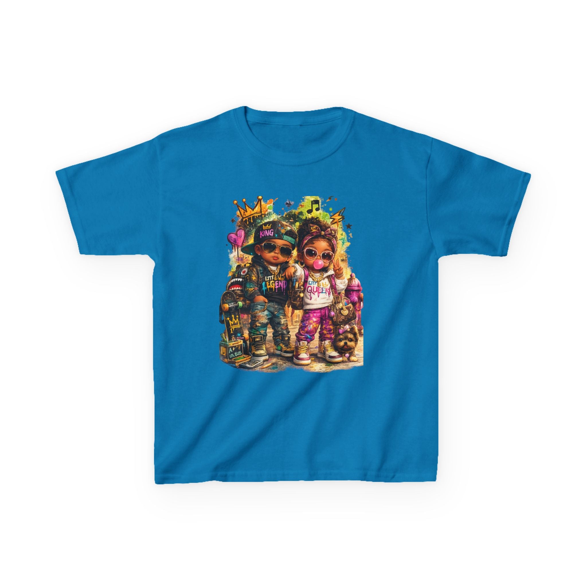 Lil Legend & Lil Queen T-Shirt | Hip Hop Kids Graffiti Graphic Tee | Urban Streetwear Kids Shirt