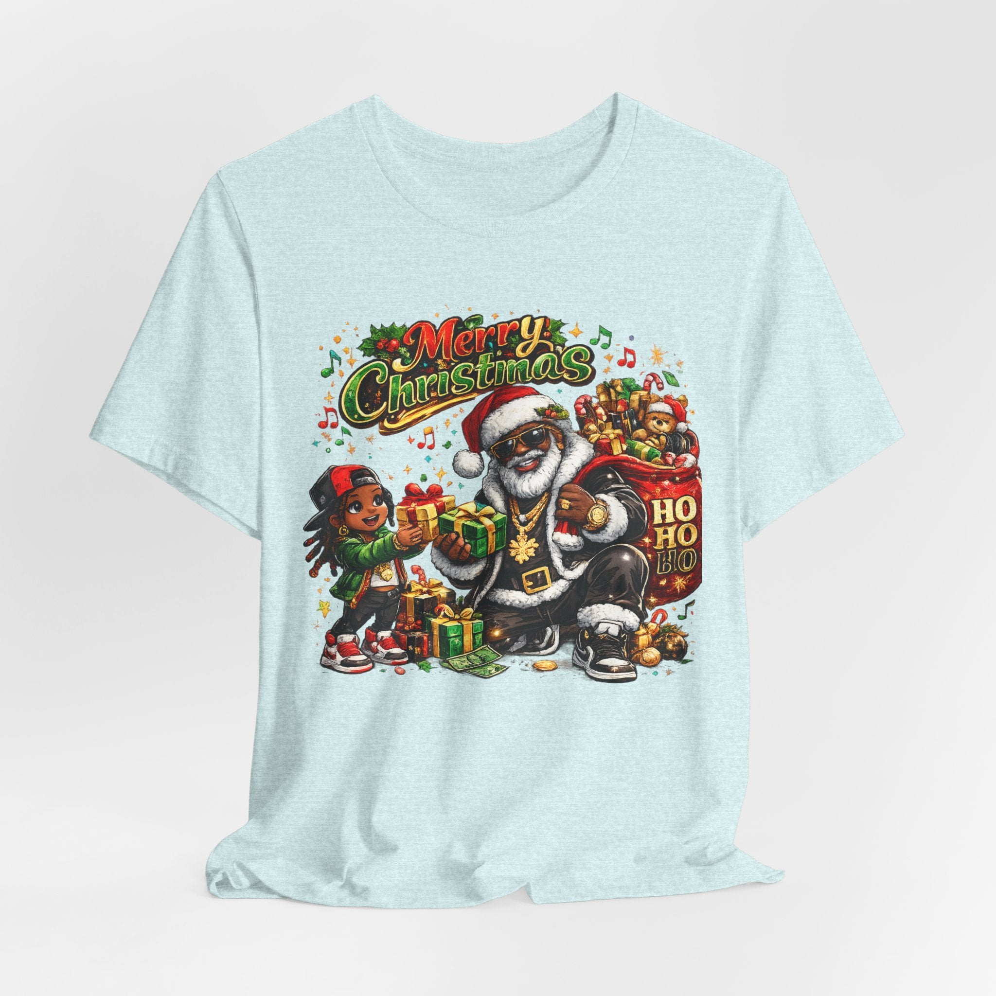 Black Santa Merry Christmas Shirt – Hip Hop Santa Gift Tee | Melanin Family Holiday Shirt