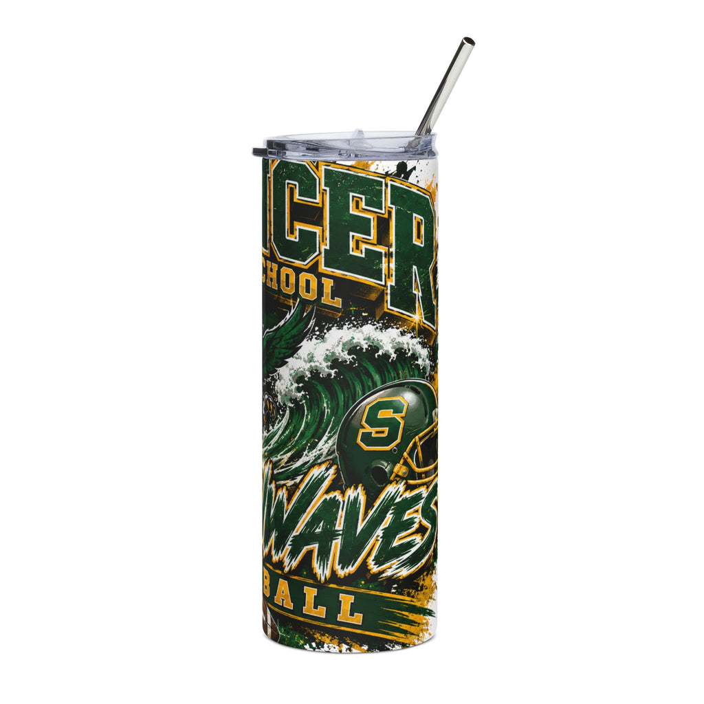 Spencer High School Greenwaves 20oz Stainless Steel Tumbler – Football Spirit