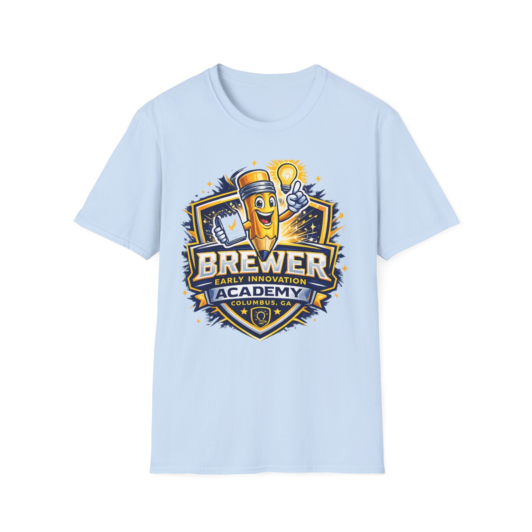 Brewer Early Innovation Academy T-Shirt | Columbus GA School Spirit Tee | BEIA Pencil Mascot Graphic Tee