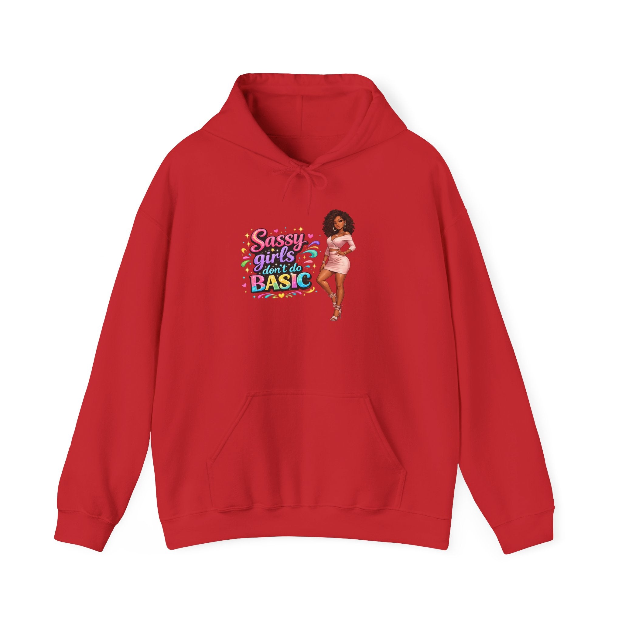 Sassy Girl Isn’t Basic Hoodie – Cute Afro Girl Graphic Sweatshirt
