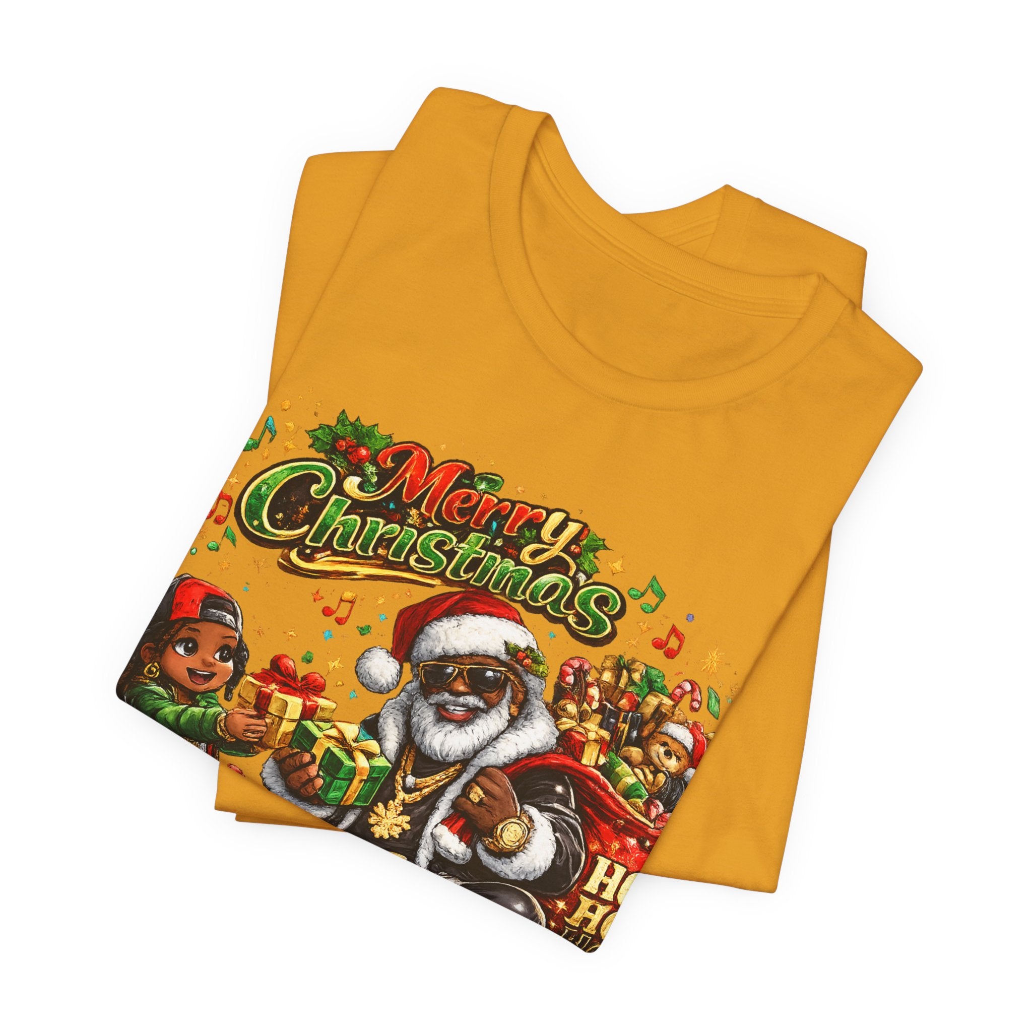 Black Santa Merry Christmas Shirt – Hip Hop Santa Gift Tee | Melanin Family Holiday Shirt