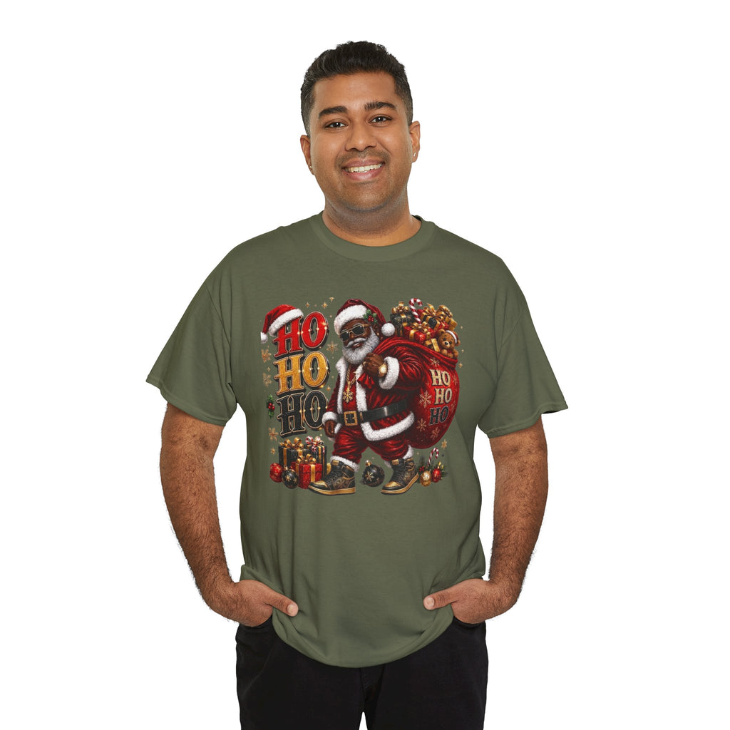Black Santa Ho Ho Ho Shirt – Melanin Christmas Tee | Holiday Gift for Himz xc