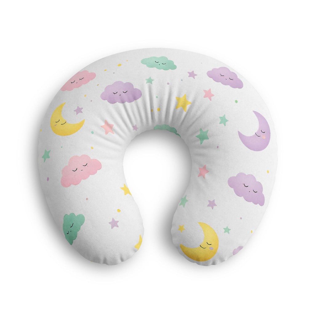 Dreamy Clouds & Stars Nursing Pillow Cover – Girl