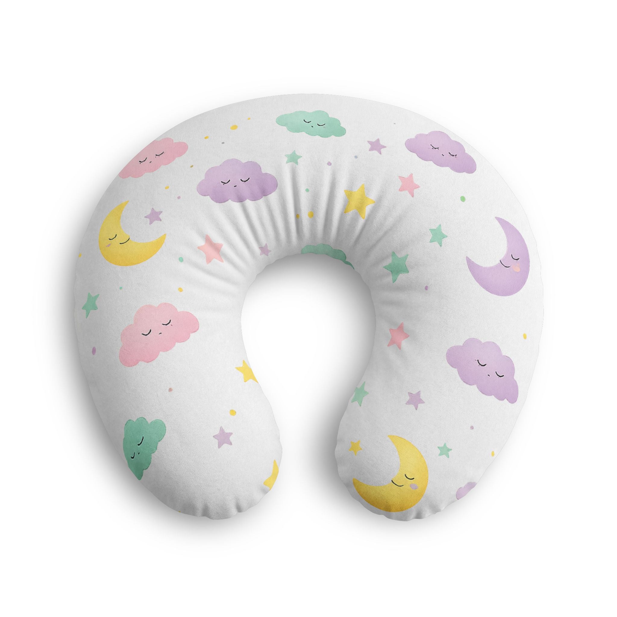 Dreamy Clouds & Stars Nursing Pillow Cover – Girl