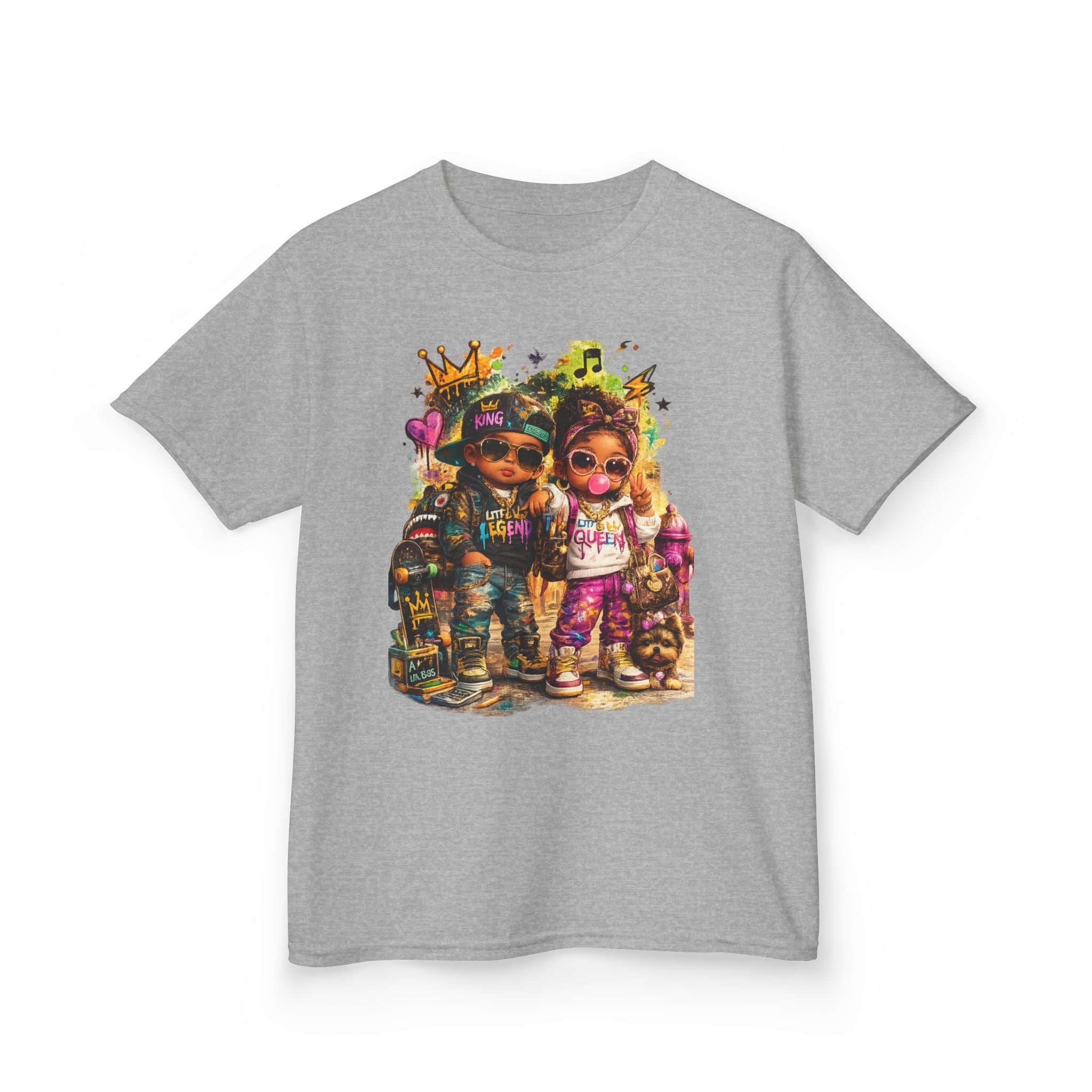 Lil Legend & Lil Queen T-Shirt | Hip Hop Kids Graffiti Graphic Tee | Urban Streetwear Kids Shirt