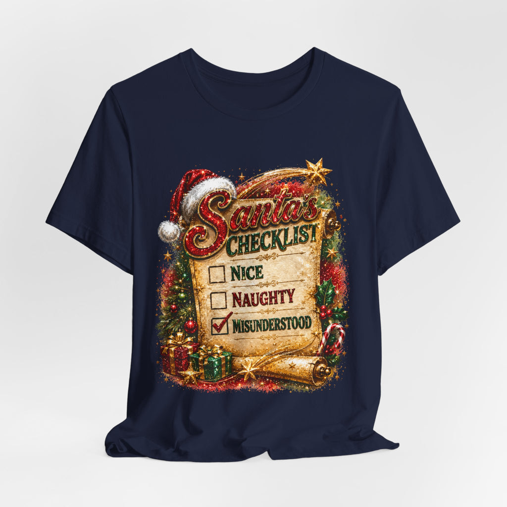 Santa's Checklist: Misunderstood – Funny Christmas T-Shirt