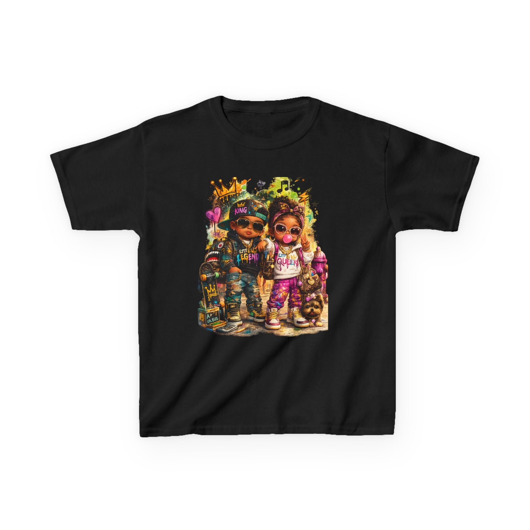 Lil Legend & Lil Queen T-Shirt | Hip Hop Kids Graffiti Graphic Tee | Urban Streetwear Kids Shirt