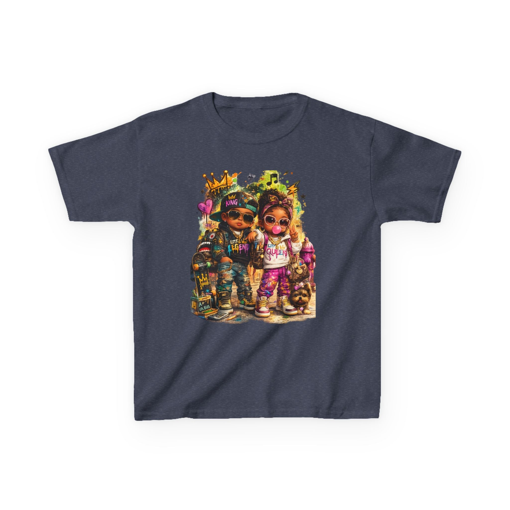 Lil Legend & Lil Queen T-Shirt | Hip Hop Kids Graffiti Graphic Tee | Urban Streetwear Kids Shirt