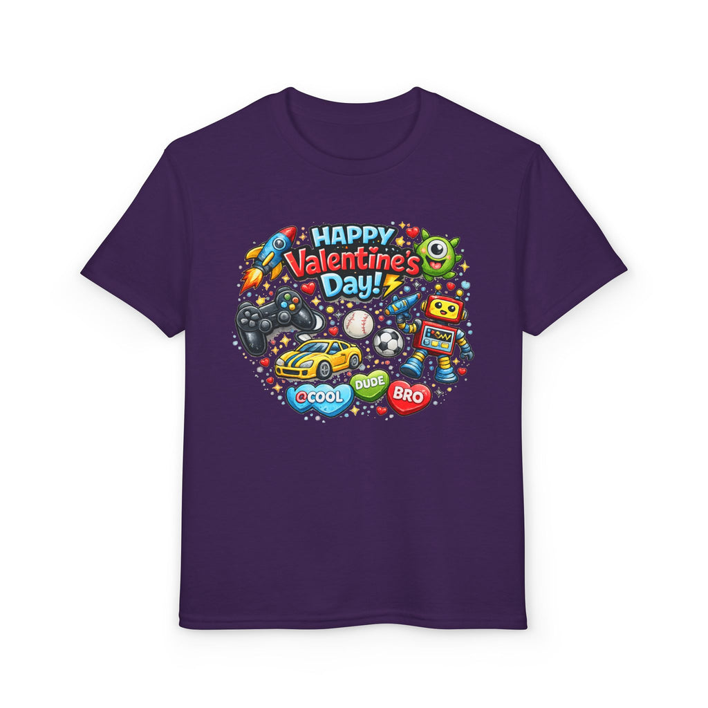 Happy Valentine's Day Cool Dude Bro Youth T-Shirt – Boys Gamer Robot Tee