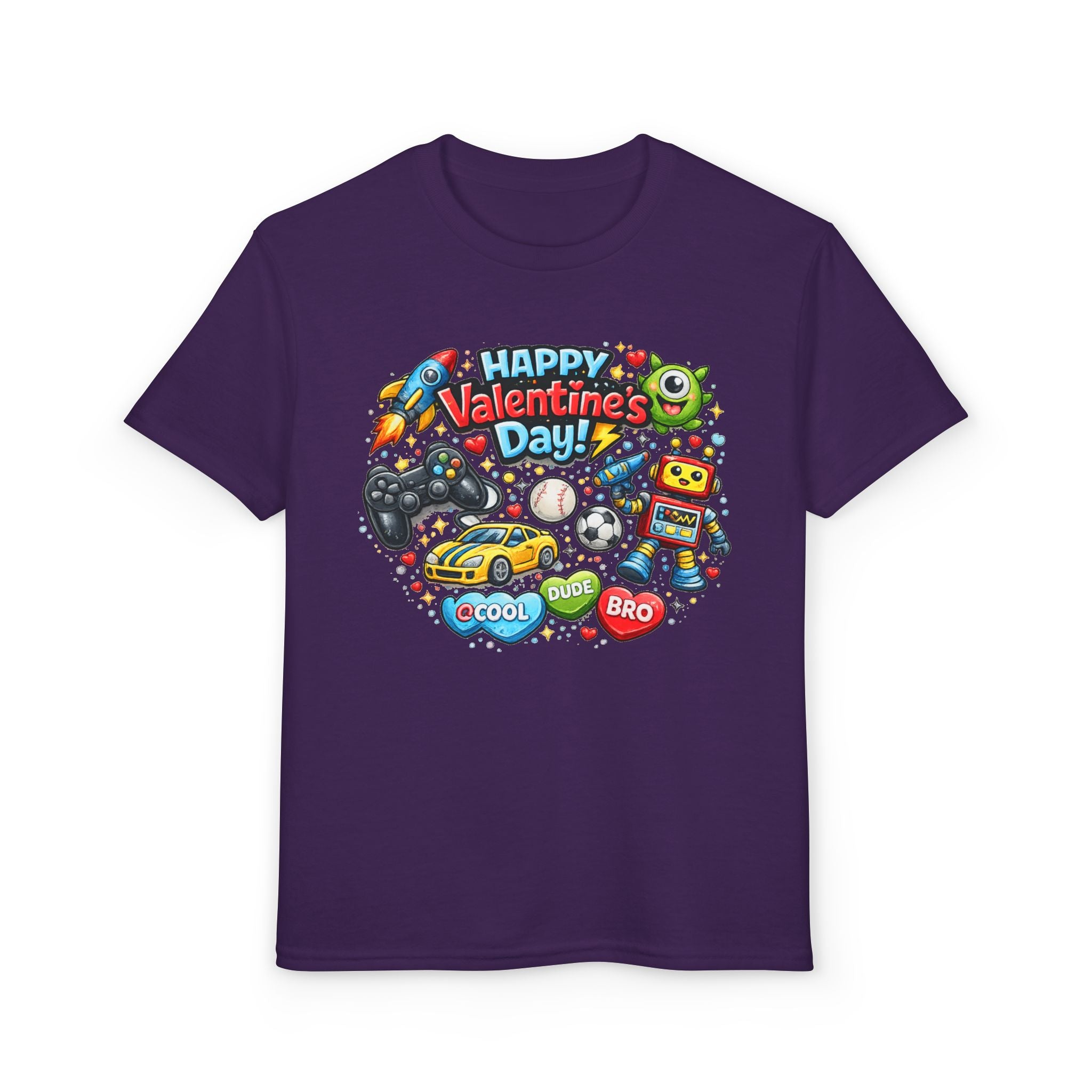 Happy Valentine's Day Cool Dude Bro Youth T-Shirt – Boys Gamer Robot Tee