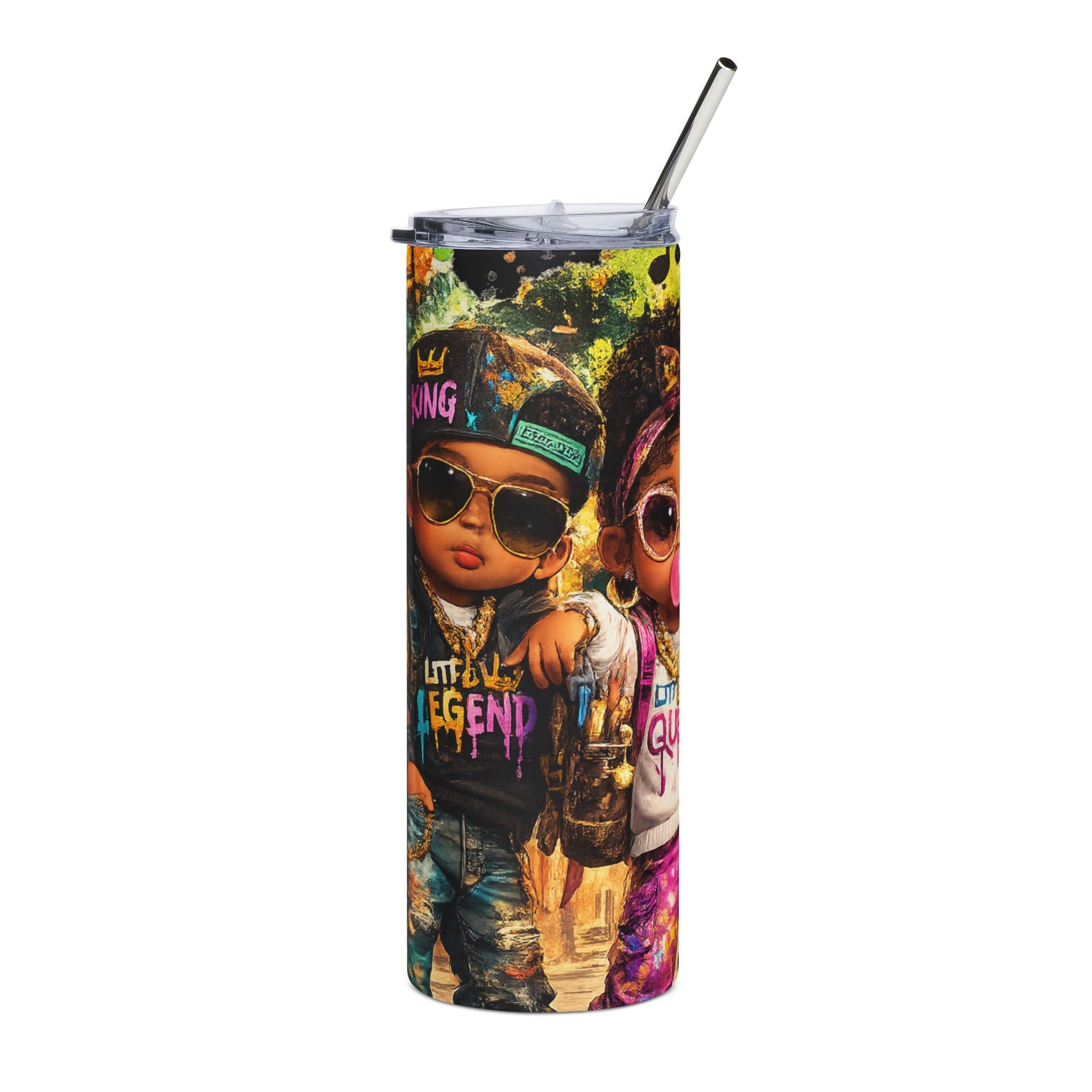 Lil Legend & Lil Queen Tumbler | Hip Hop Kids Graffiti Drinkware | Urban Streetwear Cup
