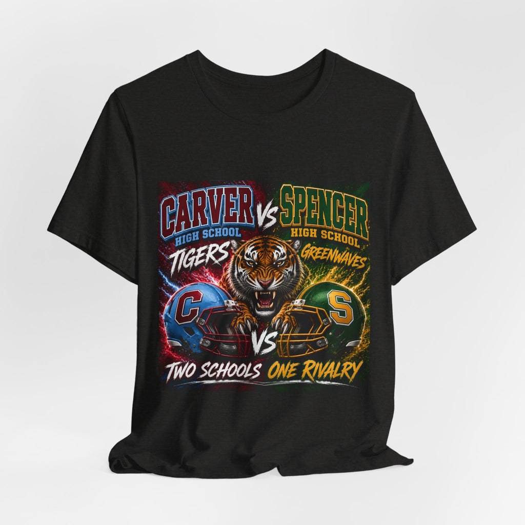 Carver vs Spencer High School Rivalry T-Shirt | Tigers vs Greenwaves Two Schools One Rivalry Tee