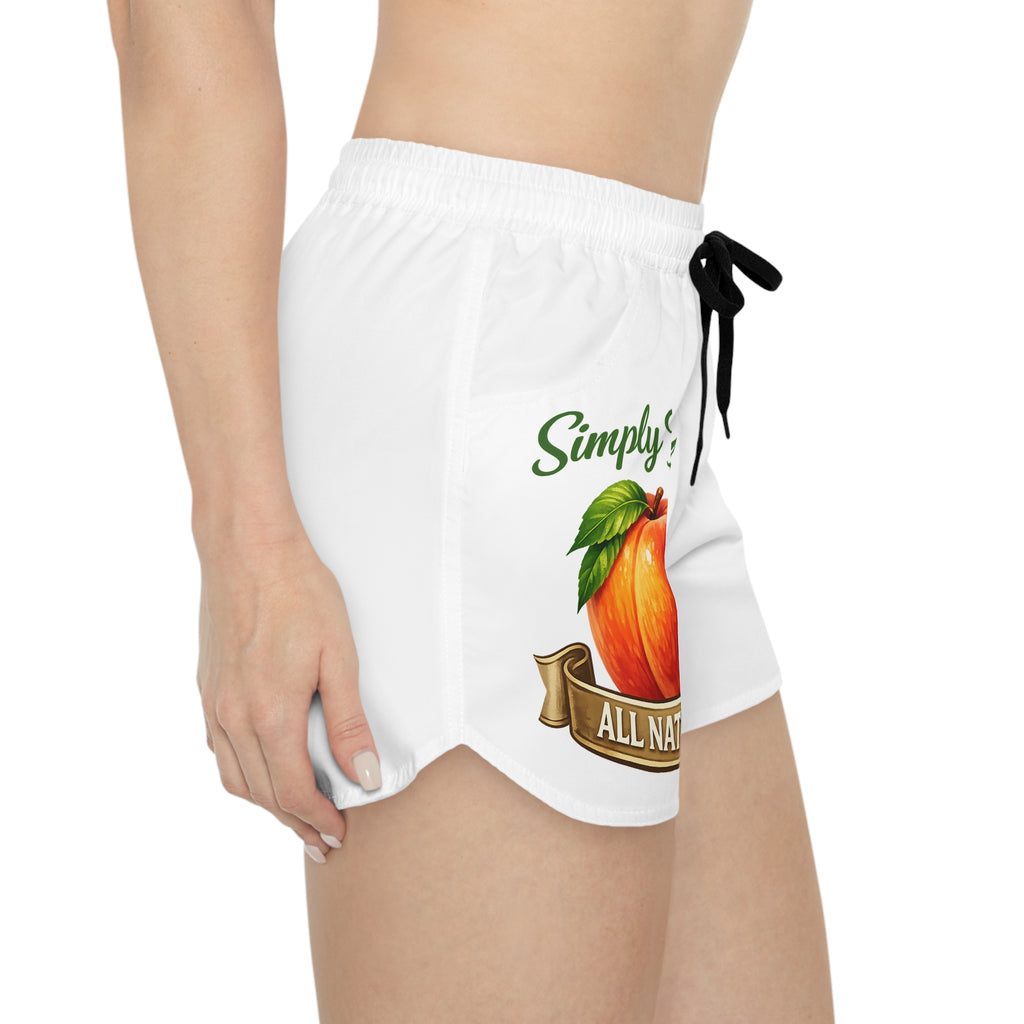 Simply Thick Peach Graphic Women's Casual Shorts – "All Natural" AOP Lounge Shorts