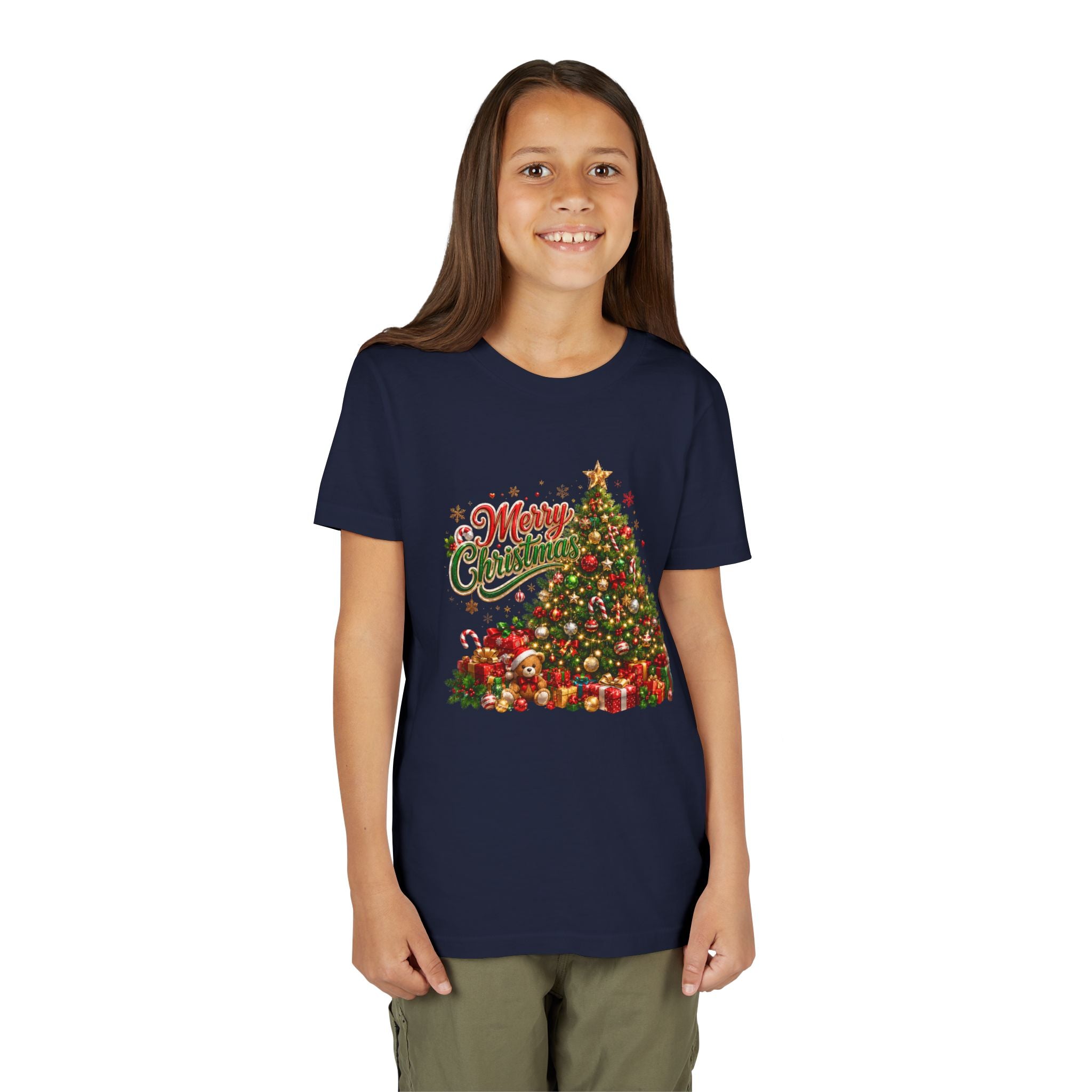 Merry Christmas Tree Shirt – Classic Holiday Tee | Christmas Gift for Kids and Famil