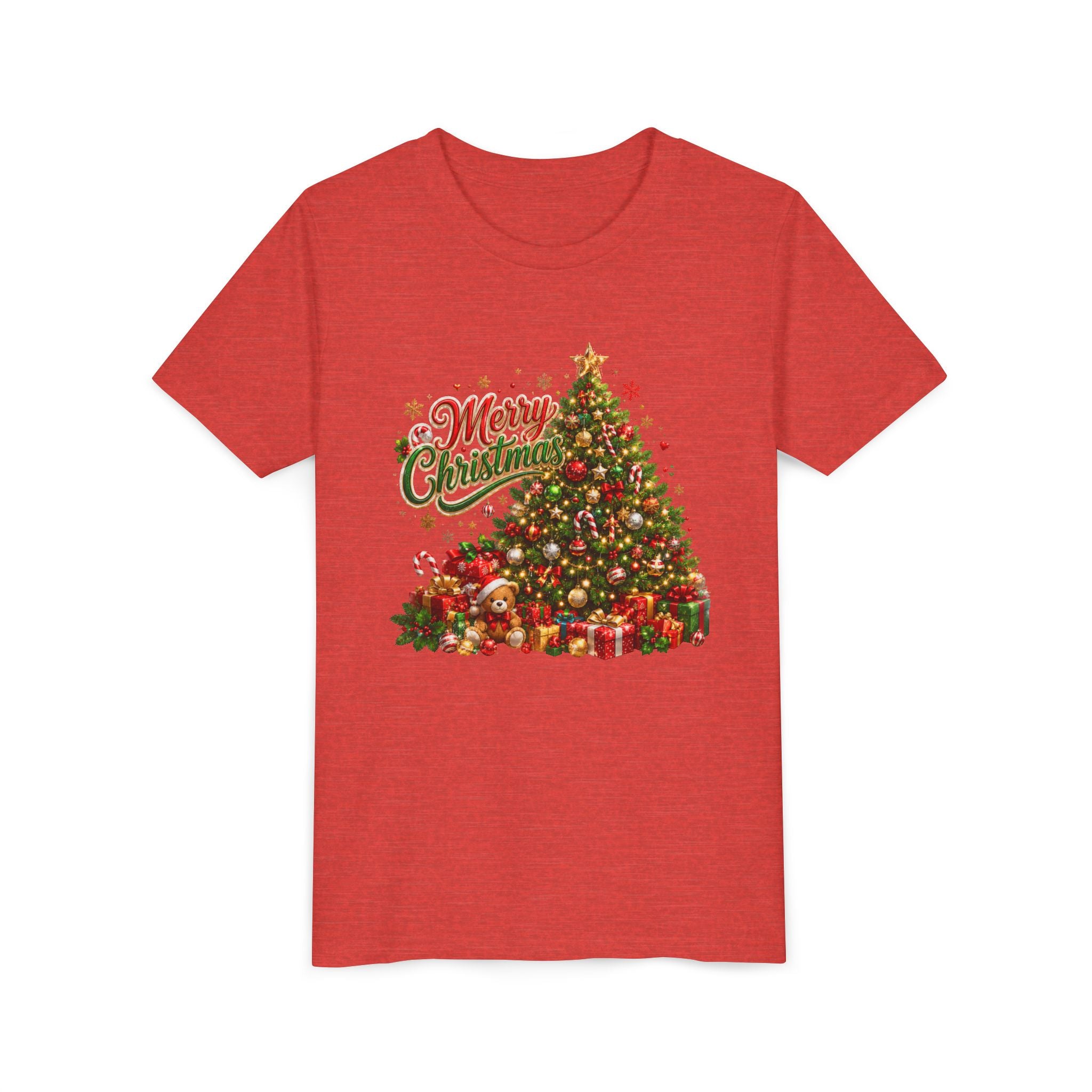 Merry Christmas Tree Shirt – Classic Holiday Tee | Christmas Gift for Kids and Famil