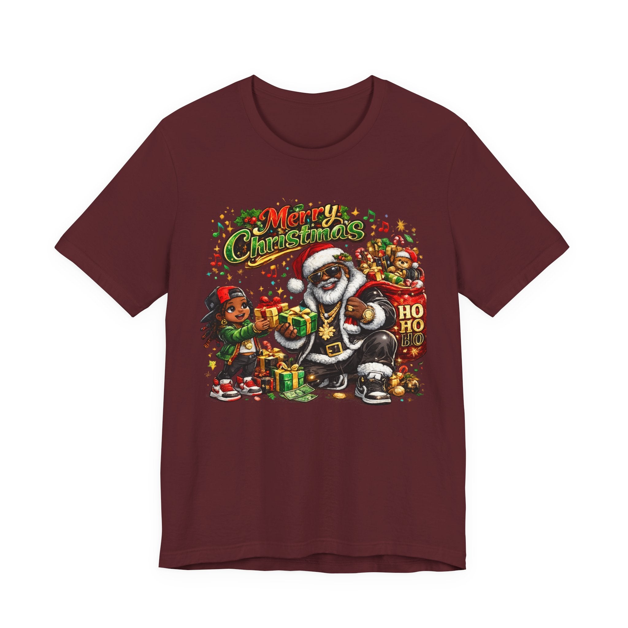Black Santa Merry Christmas Shirt – Hip Hop Santa Gift Tee | Melanin Family Holiday Shirt