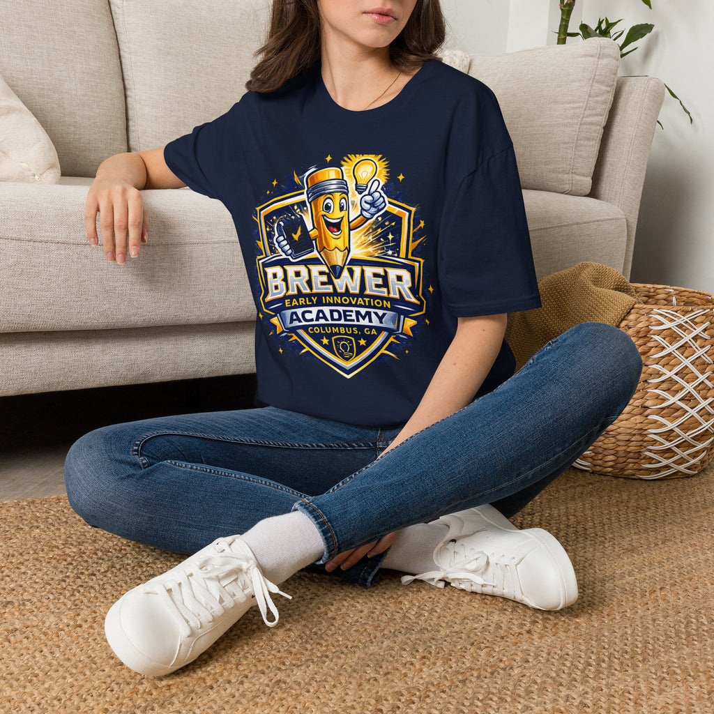 Brewer Early Innovation Academy T-Shirt | Columbus GA School Spirit Tee | BEIA Pencil Mascot Graphic Tee
