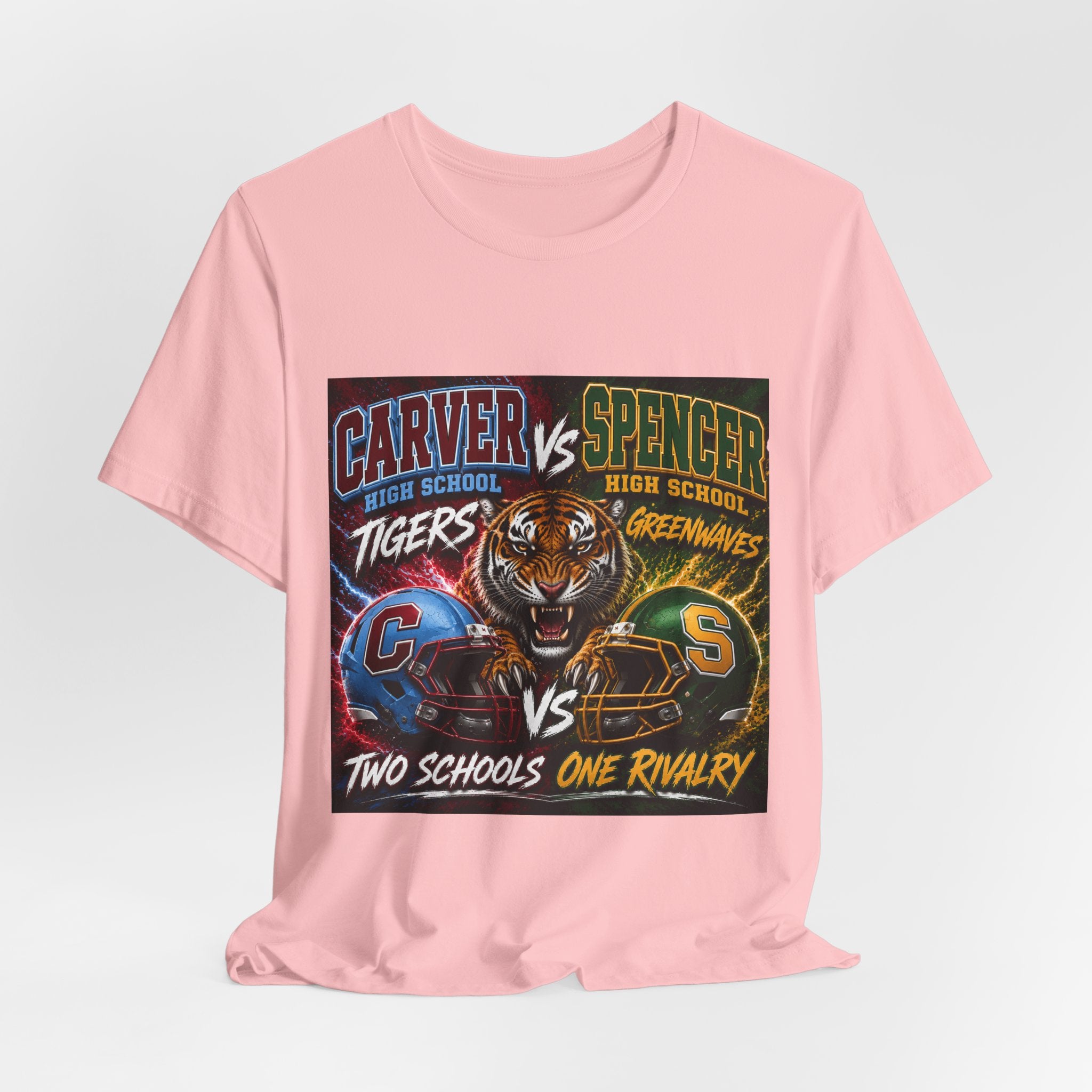 Carver vs Spencer High School Rivalry T-Shirt | Tigers vs Greenwaves Two Schools One Rivalry Tee