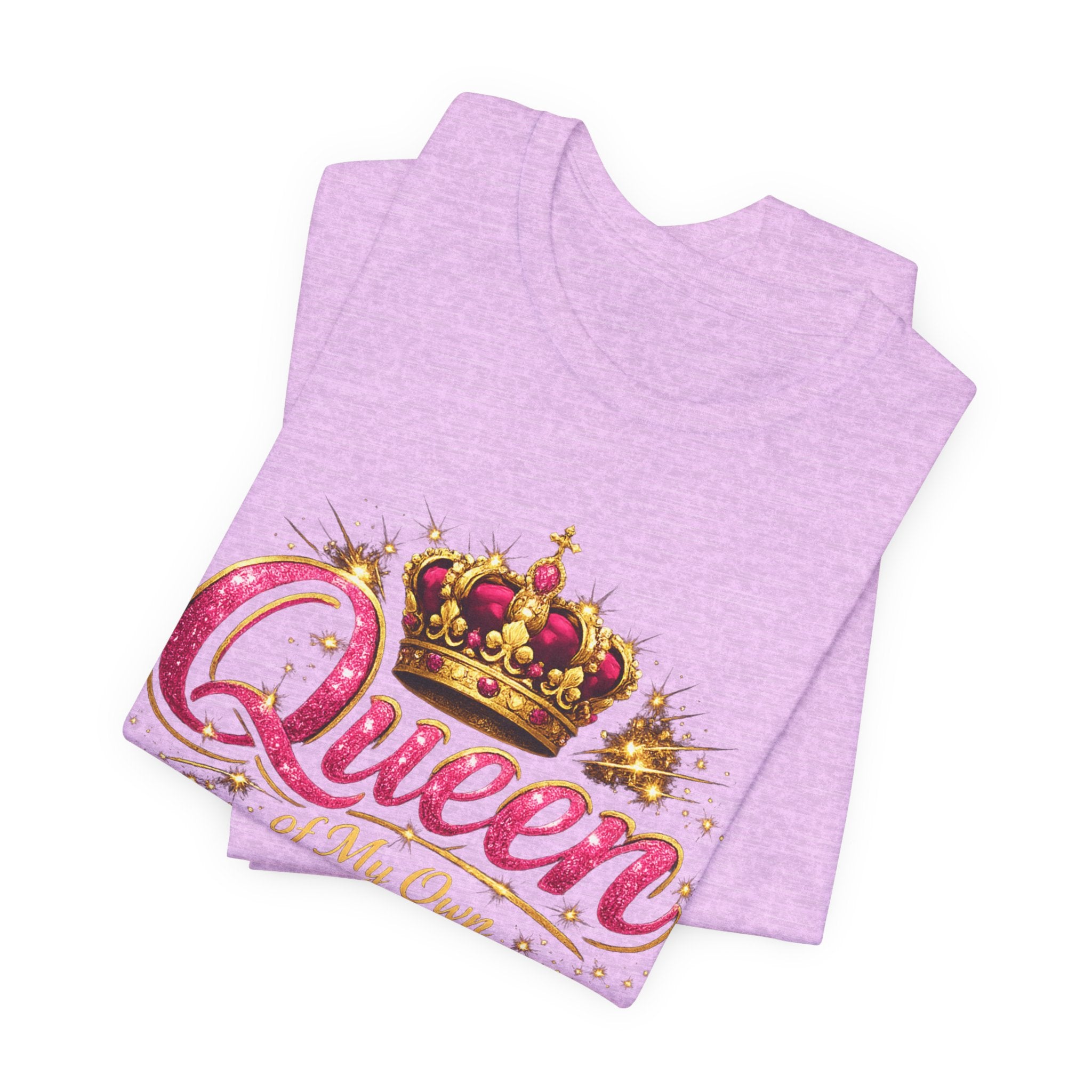 Queen of My Own Life T-Shirt | Crown Glitter Graphic Tee for Women