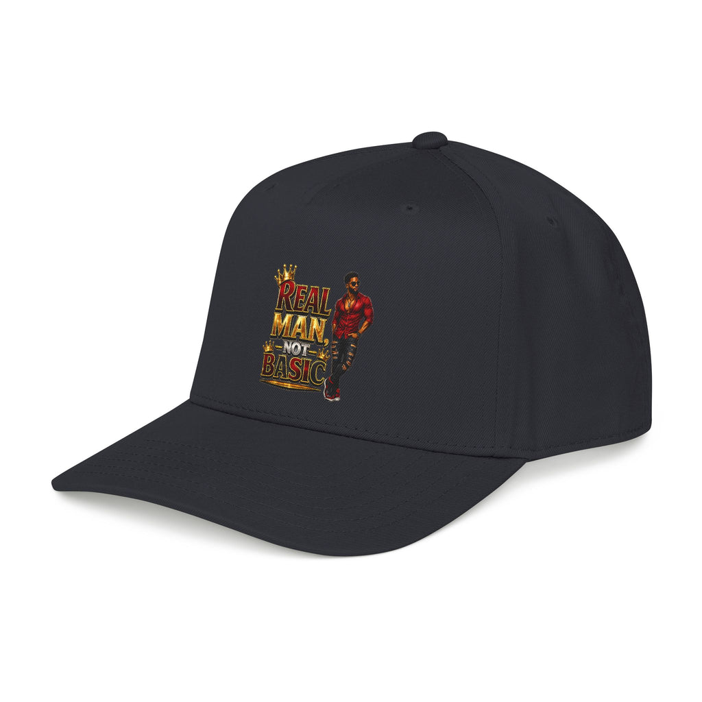 Real Man, Not Basic Ball Cap | King Crown Embroidered Snapback Hat