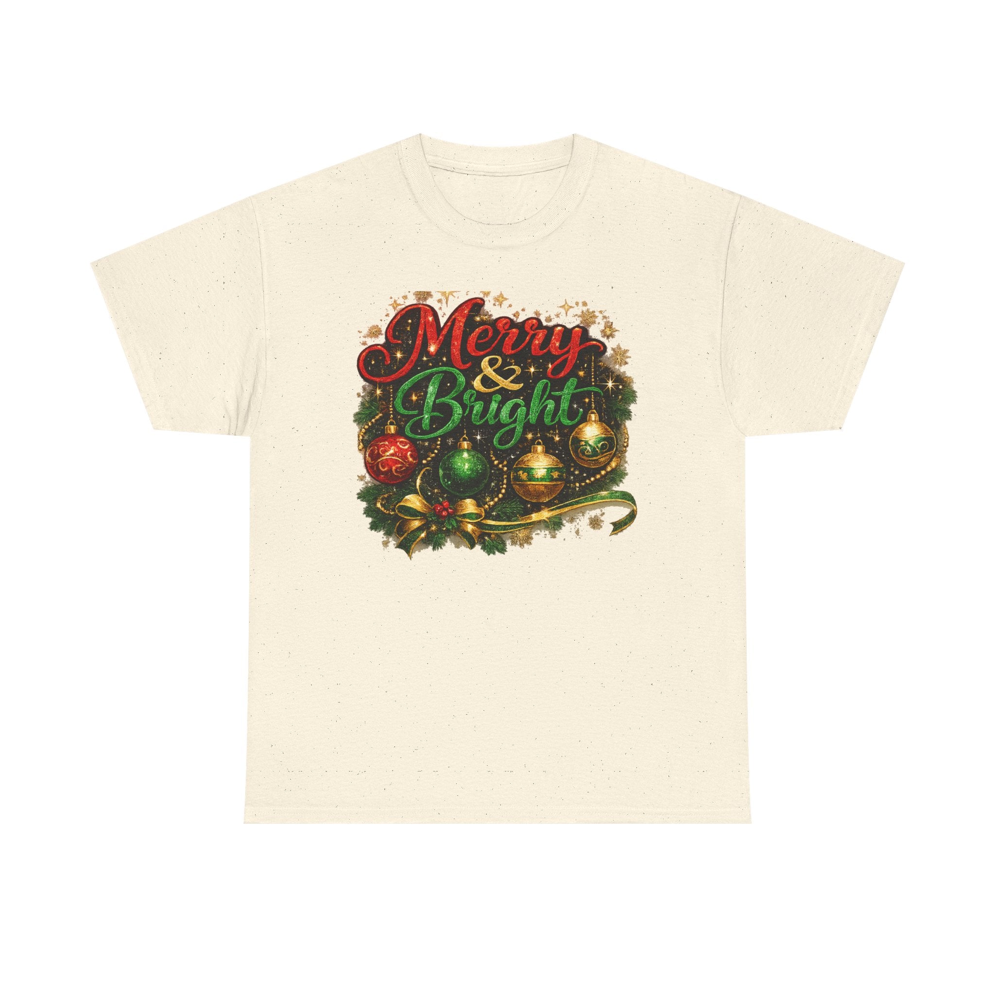 Merry and Bright Christmas Shirt – Glitter Holiday Tee | Classic Christmas Gift