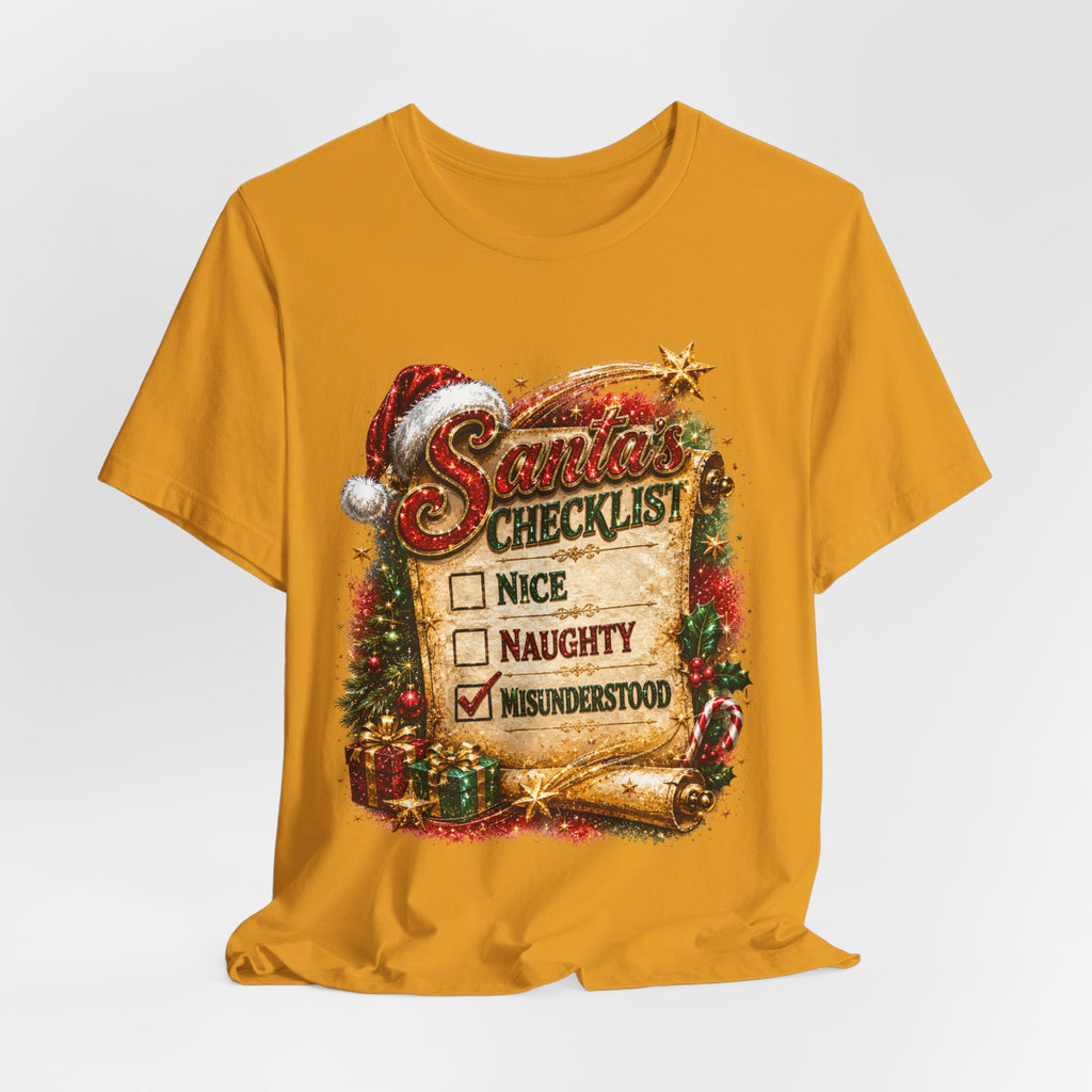 Santa's Checklist: Misunderstood – Funny Christmas T-Shirt