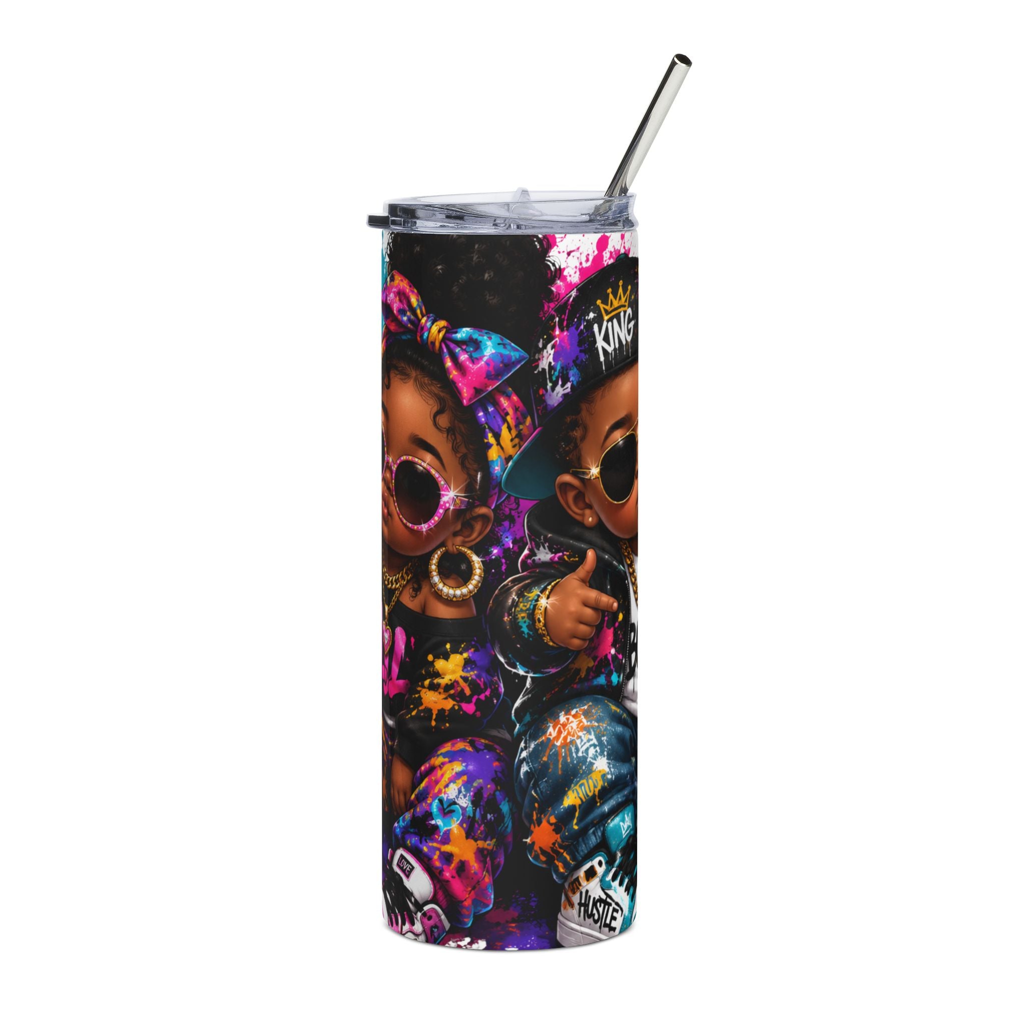 Lil King & Queen Tumbler – Hip Hop Baby Graffiti Graphic Drinkware